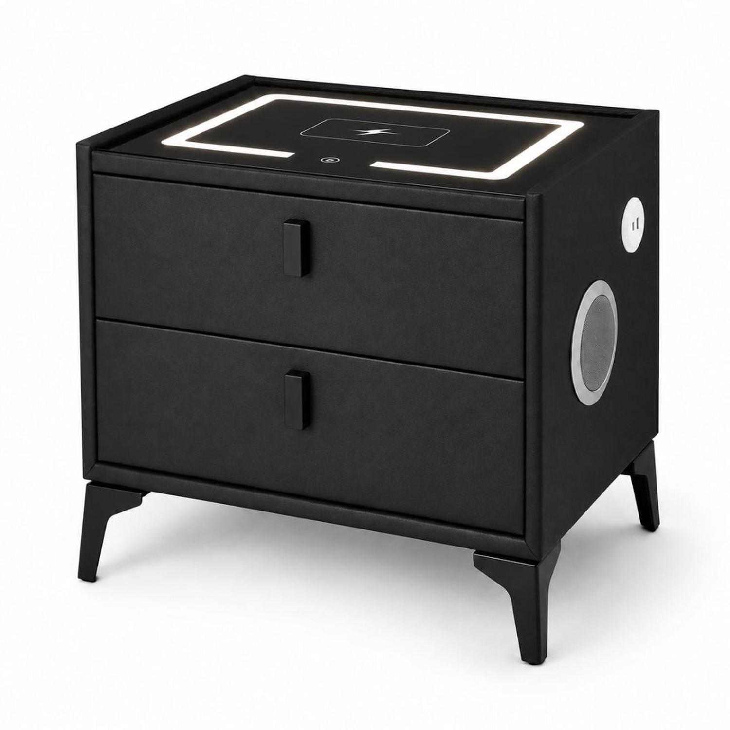 MESA DE NOCHE INTELIGENTE VELADOR SMART PARLANTE BLUETOOTH CARGADOR INALÁMBRICO - 4