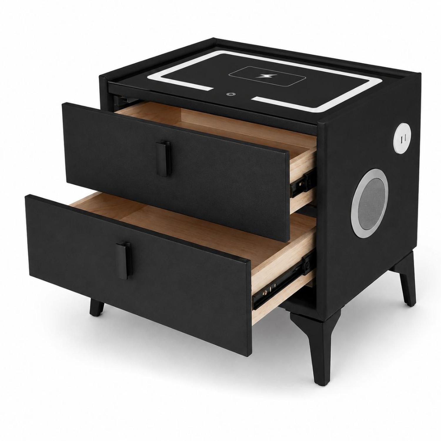 MESA DE NOCHE INTELIGENTE VELADOR SMART PARLANTE BLUETOOTH CARGADOR INALÁMBRICO - 5