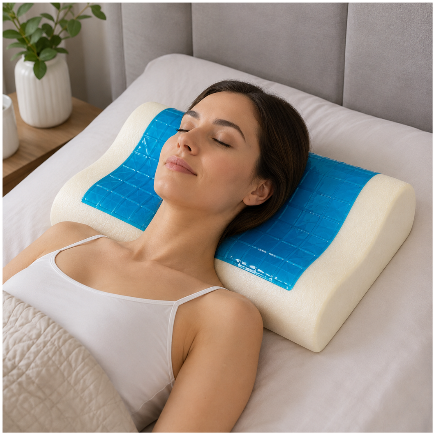 ALMOHADA CERVICAL ORTOPÉDICA DE ESPUMA CON GEL REFRESCANTE - 5