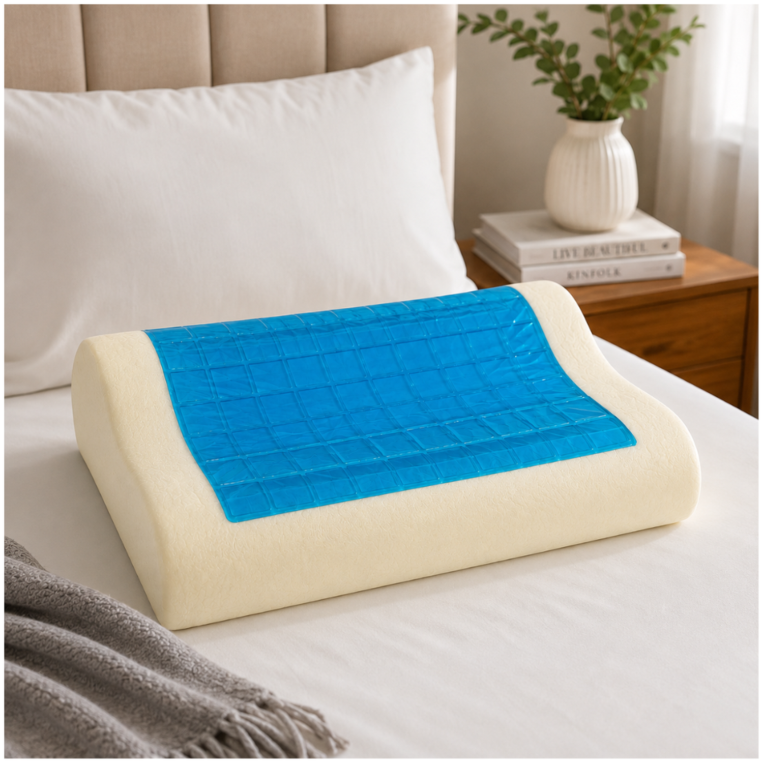 ALMOHADA CERVICAL ORTOPÉDICA DE ESPUMA CON GEL REFRESCANTE - 6
