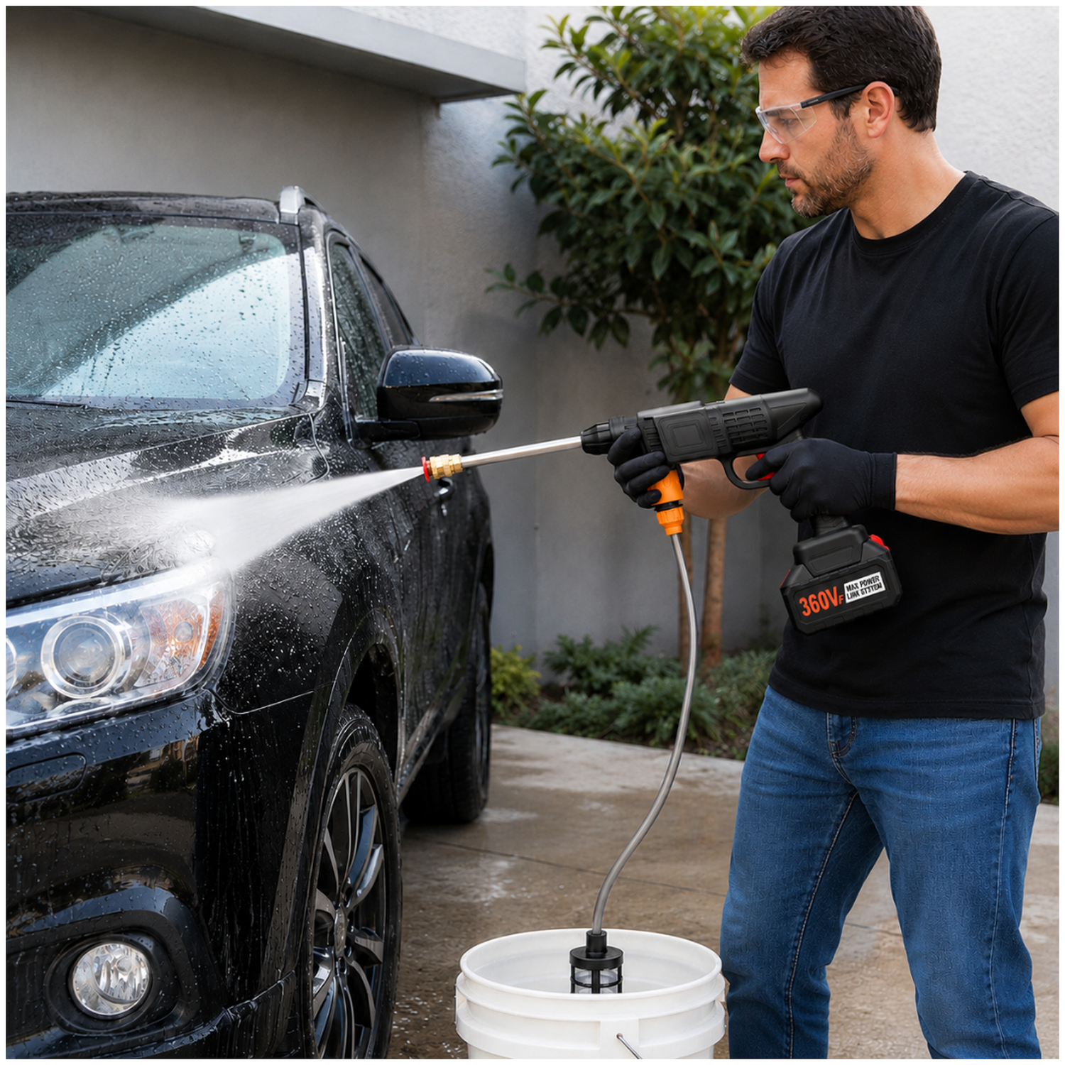 HIDROLAVADORA ALTA PRESIÓN INALÁMBRICA 360VF DOBLE BATERÍA RECARGABLE AUTO HIDROJET - 4