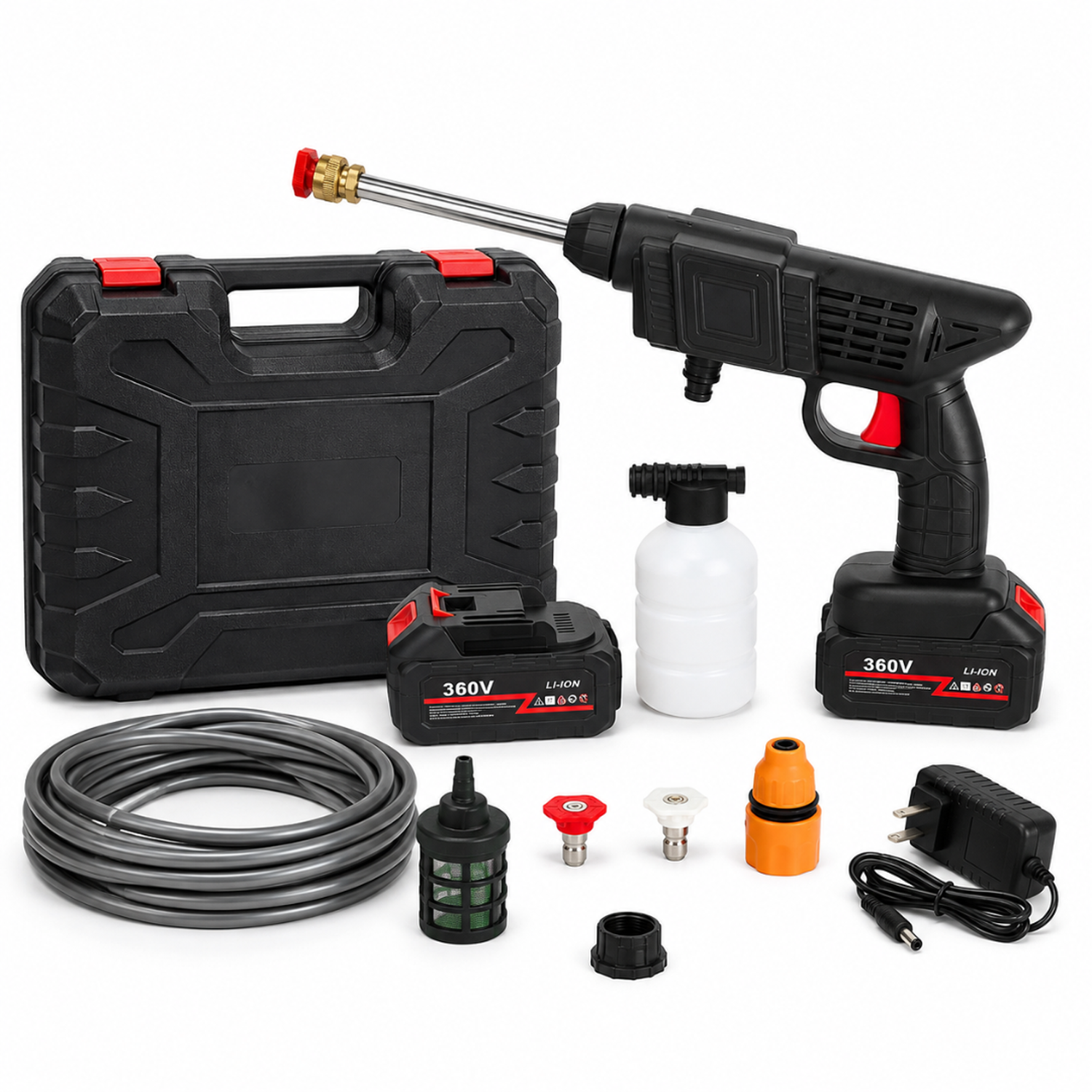 HIDROLAVADORA ALTA PRESIÓN INALÁMBRICA 360VF DOBLE BATERÍA RECARGABLE AUTO HIDROJET - 5