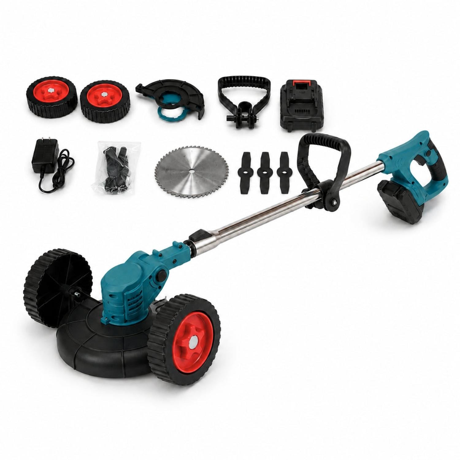 PODADORA DE CÉSPED INALÁMBRICA 48V RECARGABLE CORTADORA DE GRASS CON RUEDAS - 1