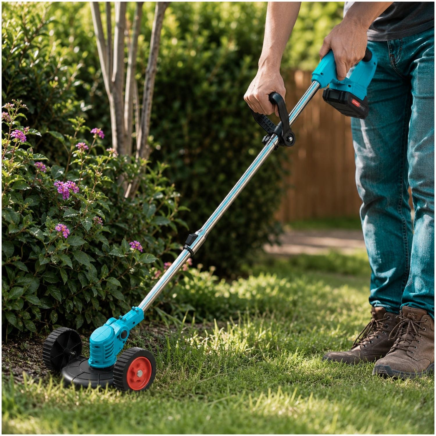 PODADORA DE CÉSPED INALÁMBRICA 48V RECARGABLE CORTADORA DE GRASS CON RUEDAS - 3