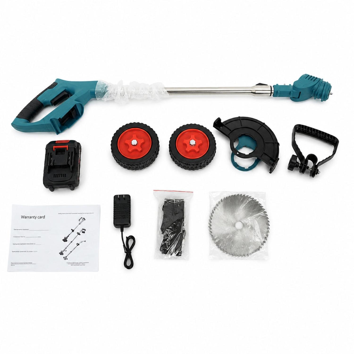 PODADORA DE CÉSPED INALÁMBRICA 48V RECARGABLE CORTADORA DE GRASS CON RUEDAS - 6