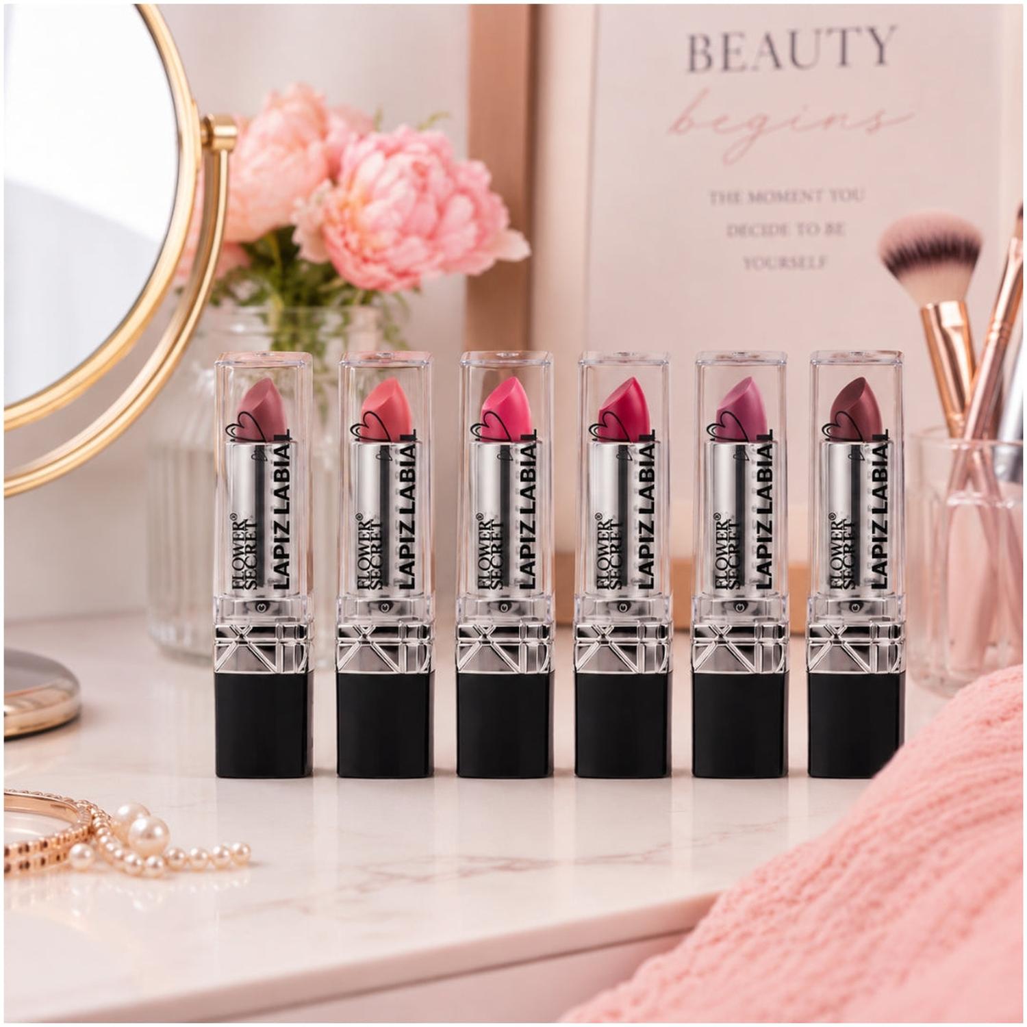 PACK X6 TONOS LABIAL EN BARRA FLOWER SECRET LARGA DURACIÓN - 3