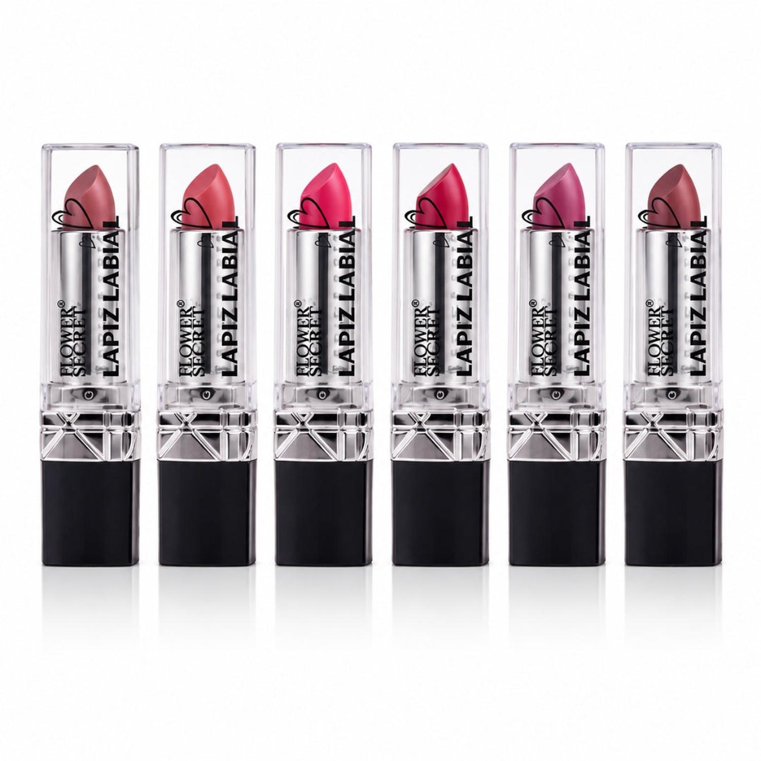 PACK X6 TONOS LABIAL EN BARRA FLOWER SECRET LARGA DURACIÓN - 4
