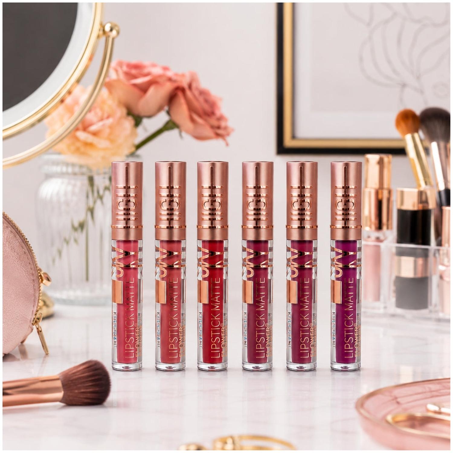 PACK X6 TONOS LABIALES LÍQUIDOS MATE FLOWER SECRET DE LARGA DURACIÓN - 3