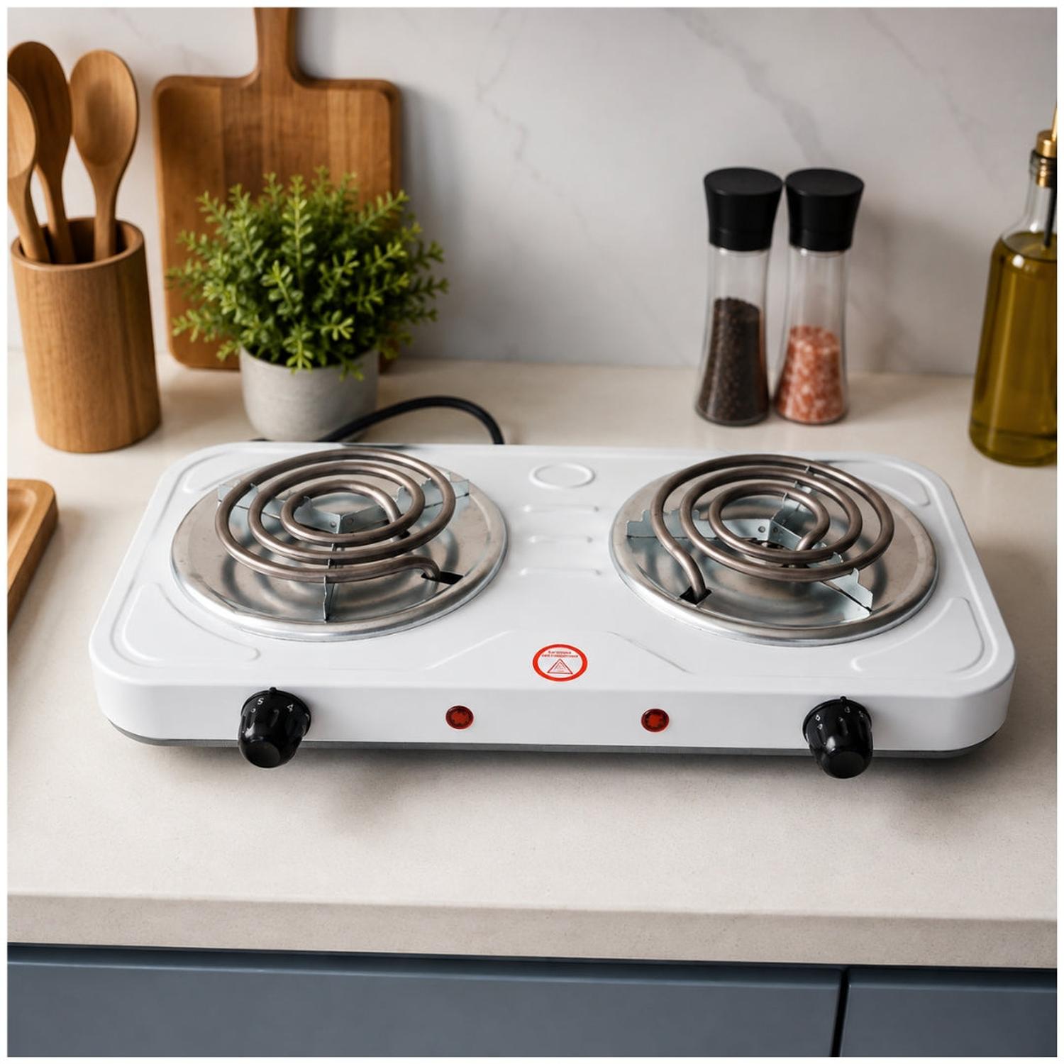 COCINA ELÉCTRICA 2 HORNILLAS 2000W H-003L CON CONTROL DE TEMPERATURA - 4