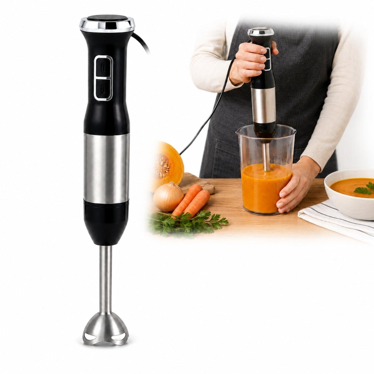 LICUADORA DE MANO DE INMERSIÓN 600W BATIDORA AL-6603 CUCHILLAS DE ACERO INOX - 1