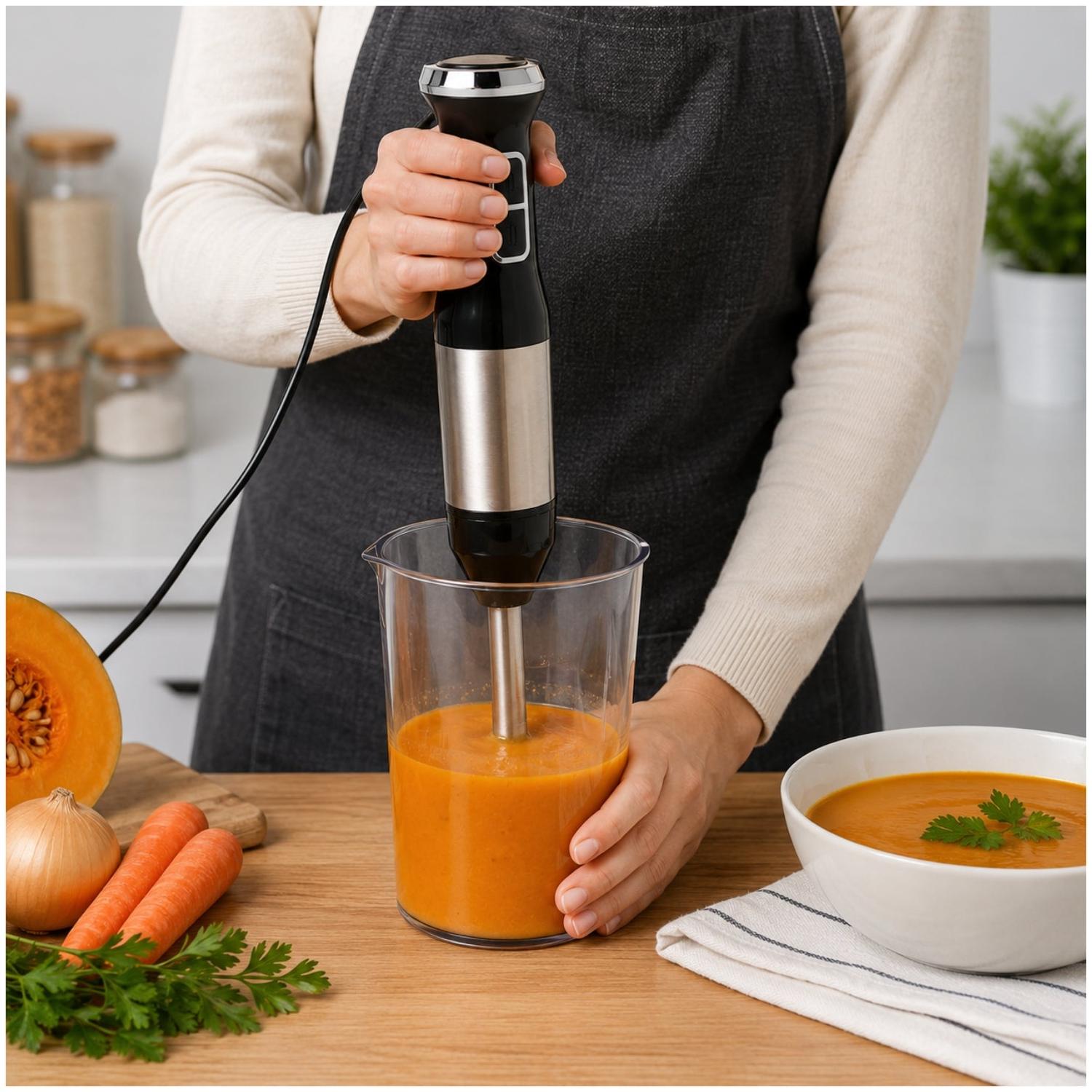 LICUADORA DE MANO DE INMERSIÓN 600W BATIDORA AL-6603 CUCHILLAS DE ACERO INOX - 2
