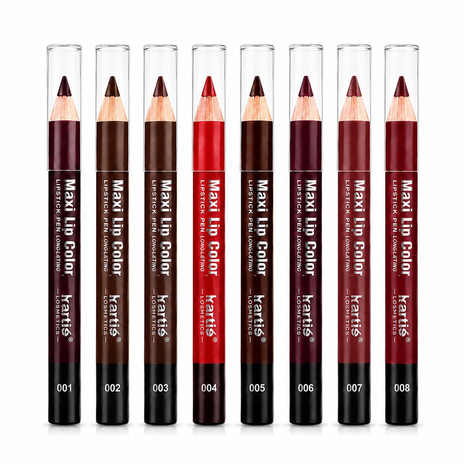 PACK X8 TONOS LÁPIZ LABIAL MAXI LIP COLOR KARITÉ COSMETICS LARGA DURACIÓN 24HR - 5
