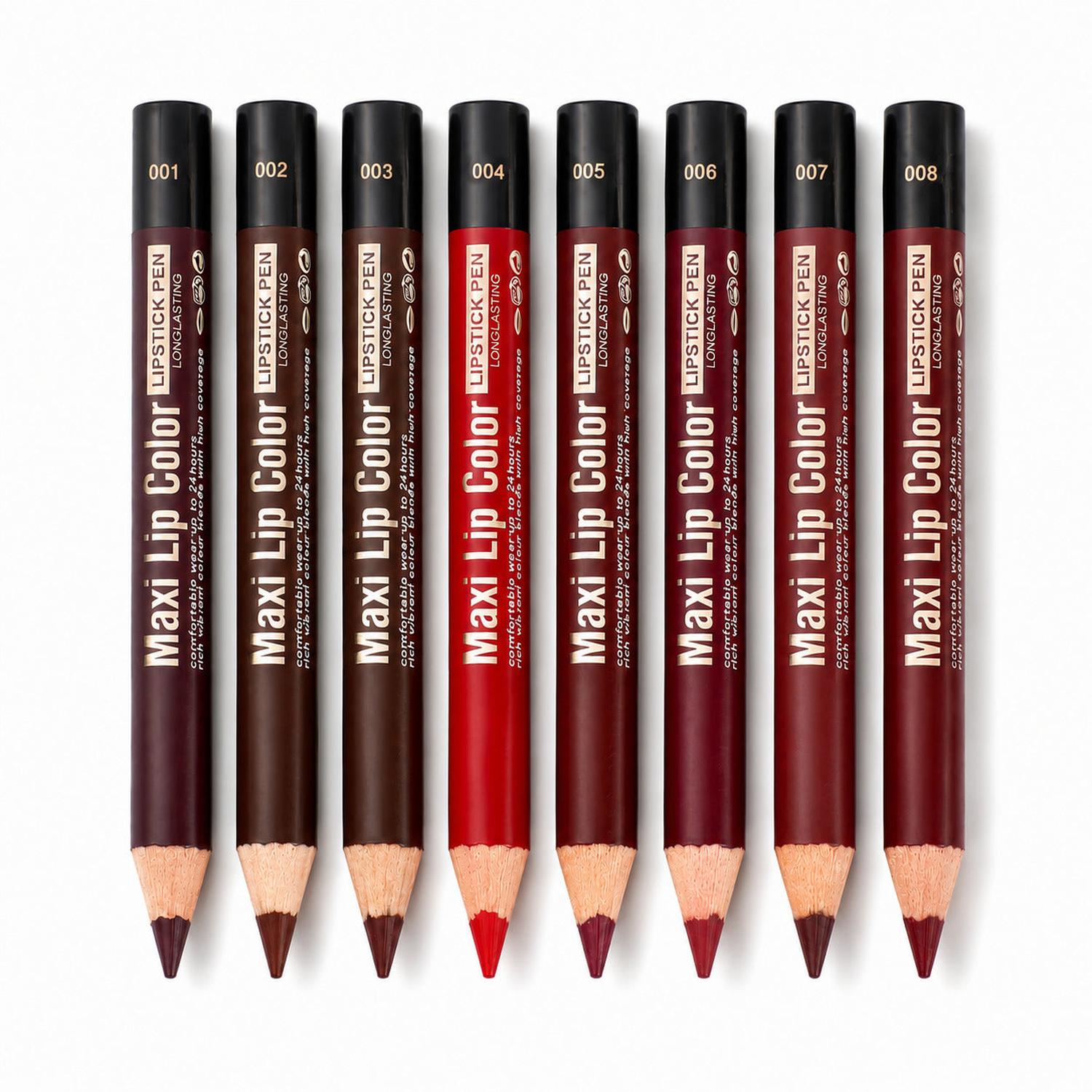 PACK X8 TONOS LÁPIZ LABIAL MAXI LIP COLOR KARITÉ COSMETICS LARGA DURACIÓN 24HR - 6