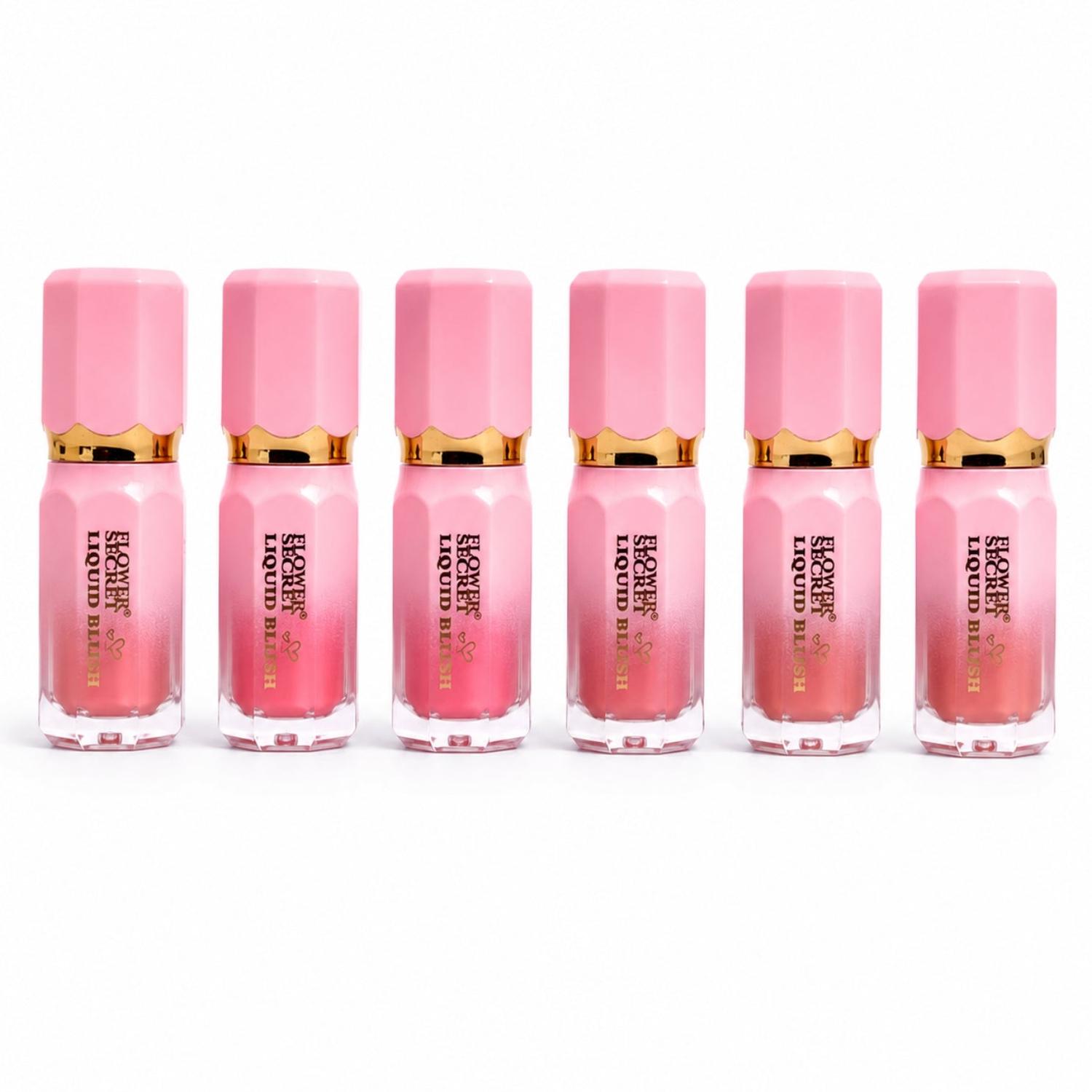 PACK X6 TONOS RUBOR LÍQUIDO FLOWER SECRET BLUSH DE ACABADO NATURAL CON APLICADOR - 5