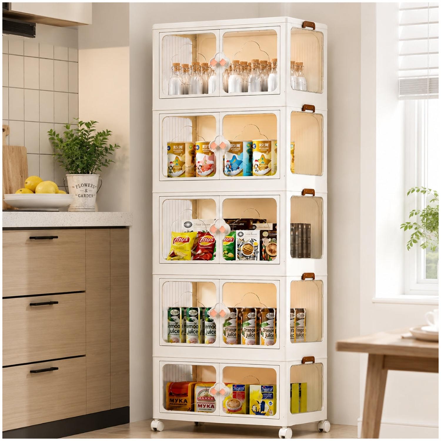 ORGANIZADOR ARMARIO MULTIFUNCIONAL MODULAR PLEGABLE 5 NIVELES 161X60X36CM - 1