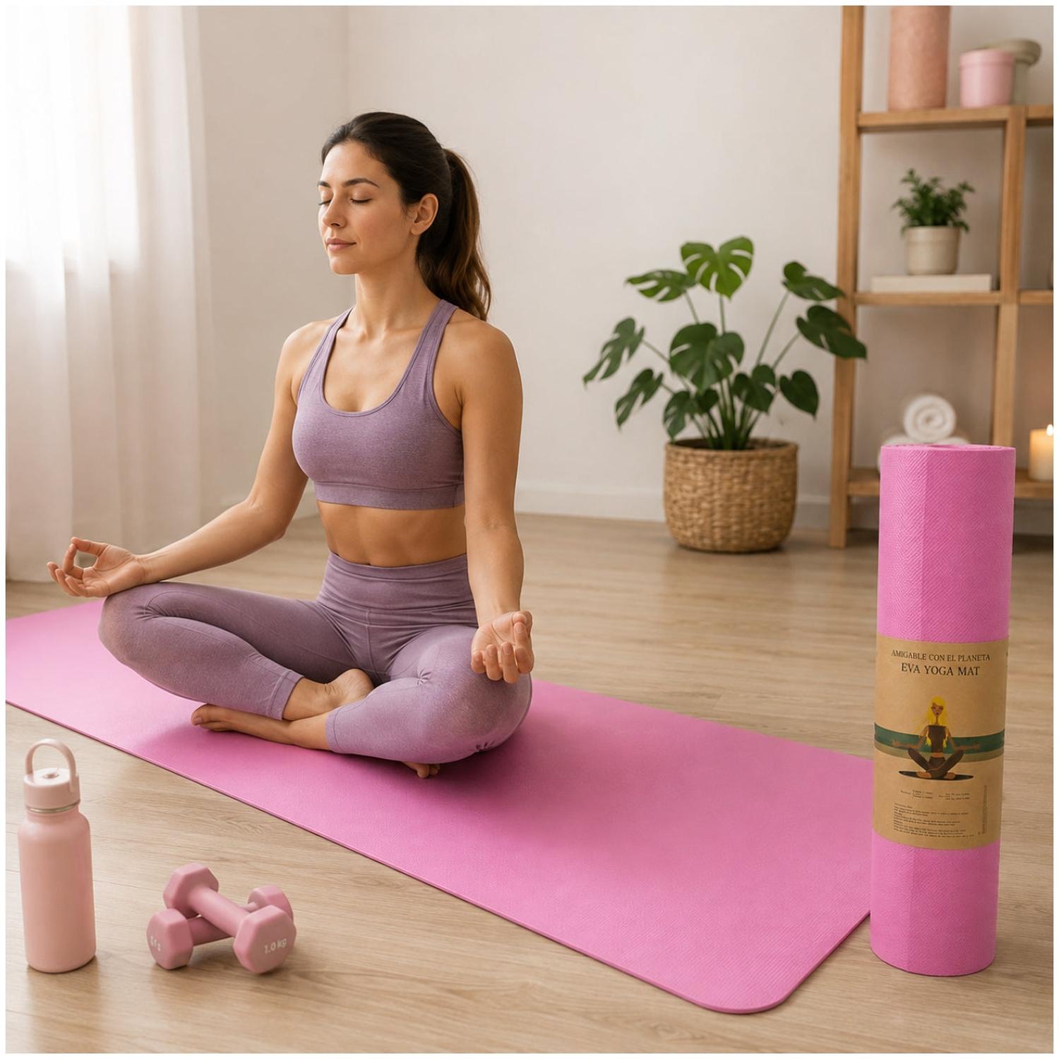 TAPETE COLCHONETA DE YOGA PILATES Y EJERCICIO ANTIDESLIZANTE 173X61CM COLOR ALEATORIO - 1