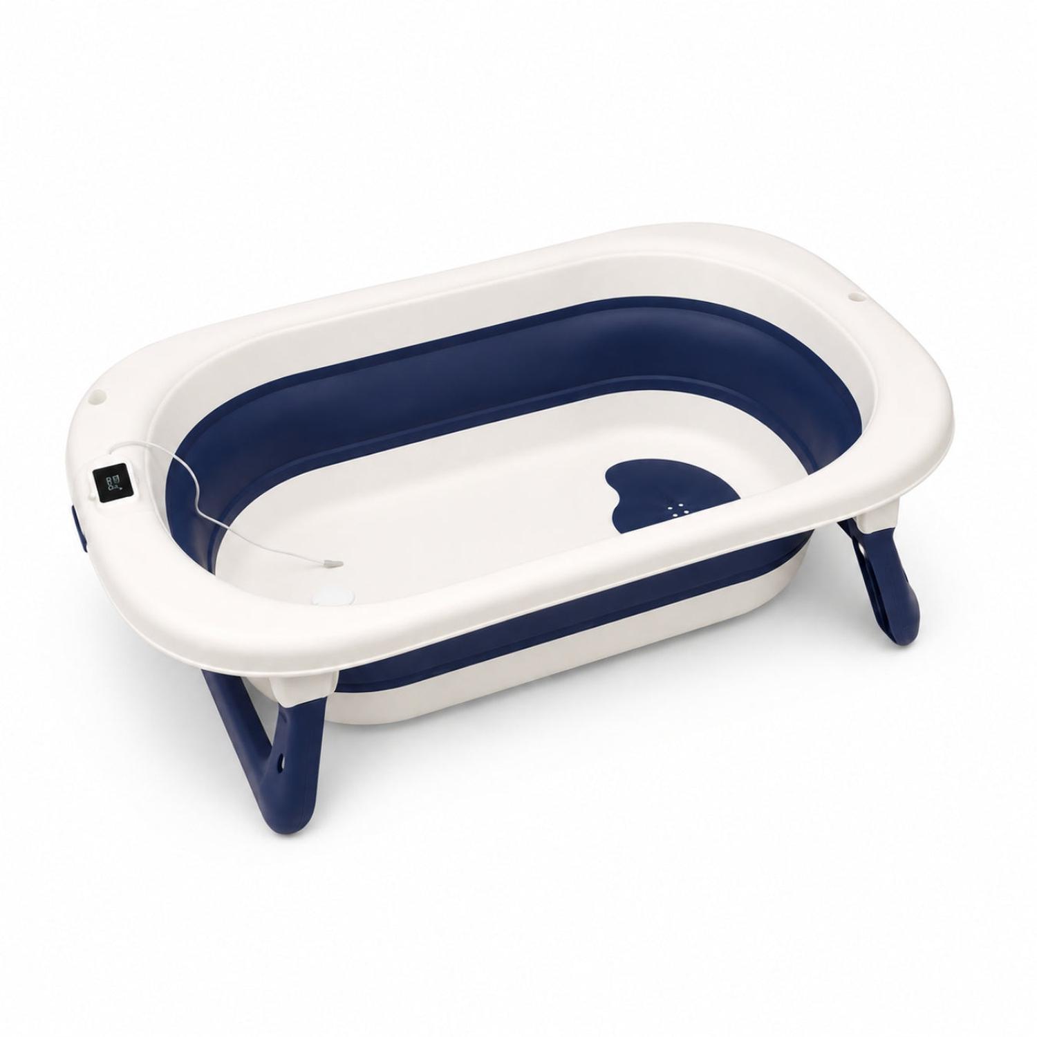 BAÑERA INFANTIL PLEGABLE AZUL CON TERMÓMETRO DIGITAL PATAS ANTIDESLIZANTES - 4