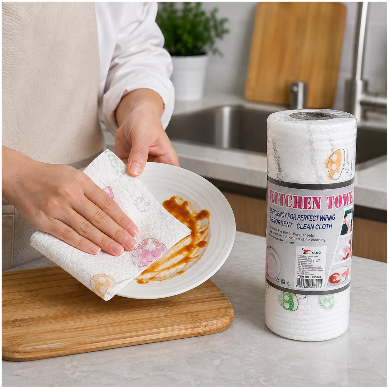 PACK X4 PAPEL TOALLA REUTILIZABLE MULTIUSO ABSORBENTE PARA COCINA Y LIMPIEZA - 3