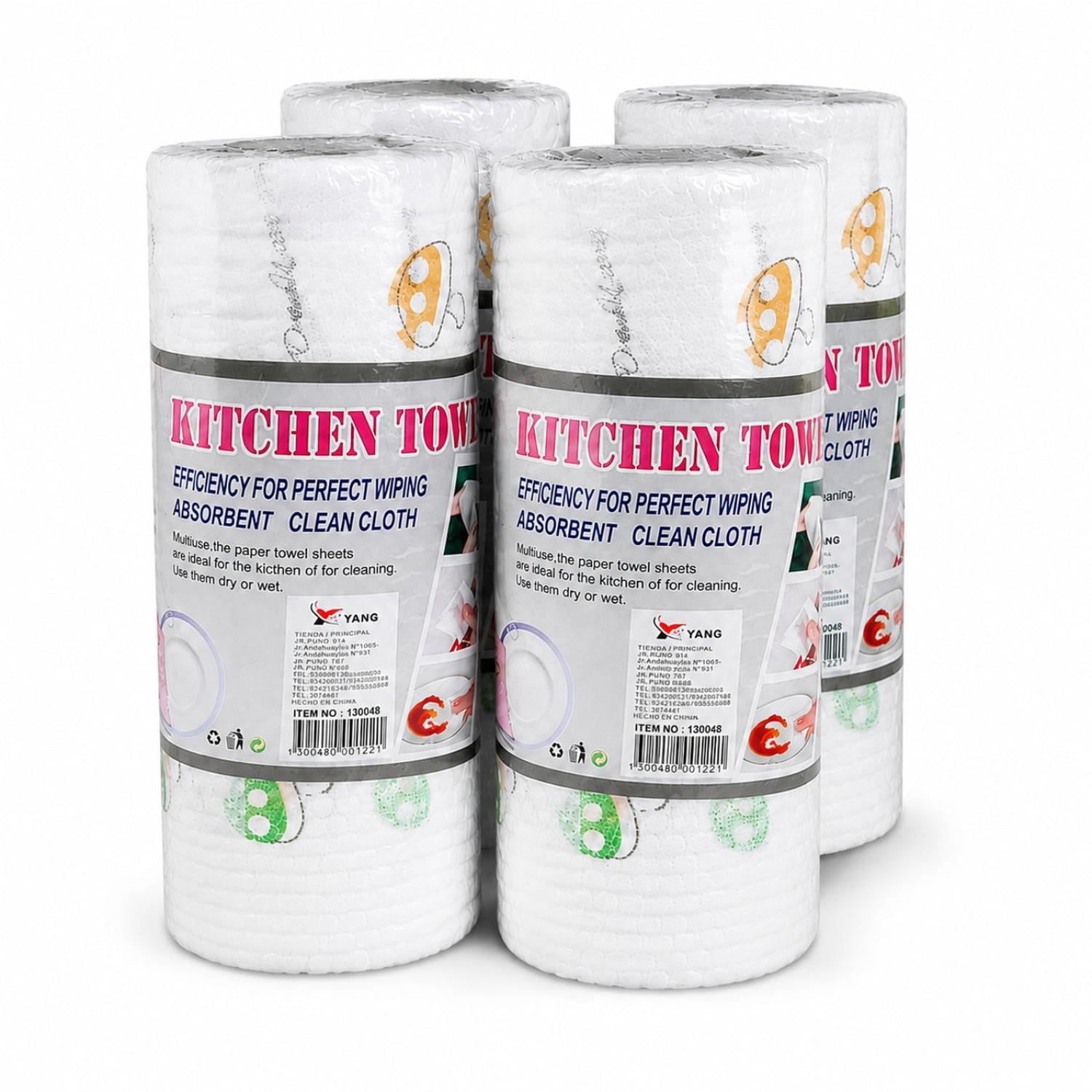 PACK X4 PAPEL TOALLA REUTILIZABLE MULTIUSO ABSORBENTE PARA COCINA Y LIMPIEZA - 5