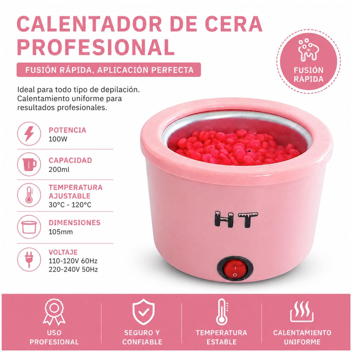 CALENTADOR DE CERA PROFESIONAL PARA DEPILACIÓN 100W 200ML OLLA DERRETIDORA ELÉCTRICA TAMAÑO M - 2