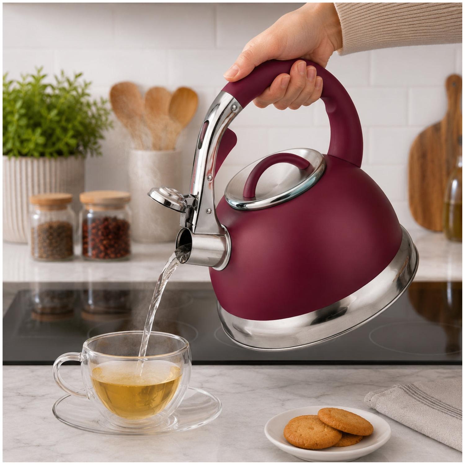 TETERA SILBADORA KAISA VILLA 3.5L DE ACERO INOXIDABLE FONDO 3 CAPAS PARA INDUCCIÓN TAMAÑO M - 3