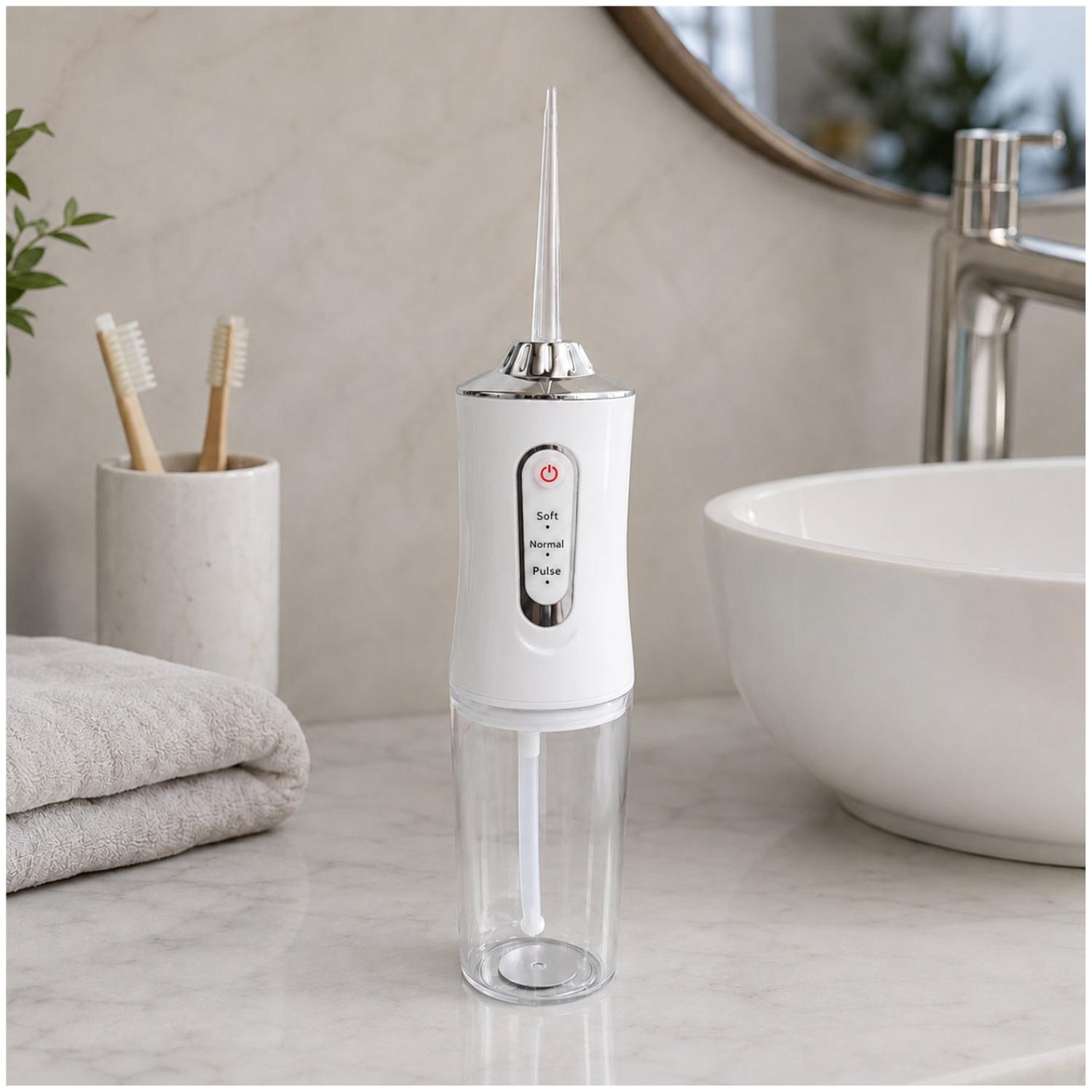 IRRIGADOR ORAL BUCAL PARA LIMPIEZA DENTAL PORTÁTIL INALÁMBRICO 4 EN 1 BLANCO TAMAÑO M - 3