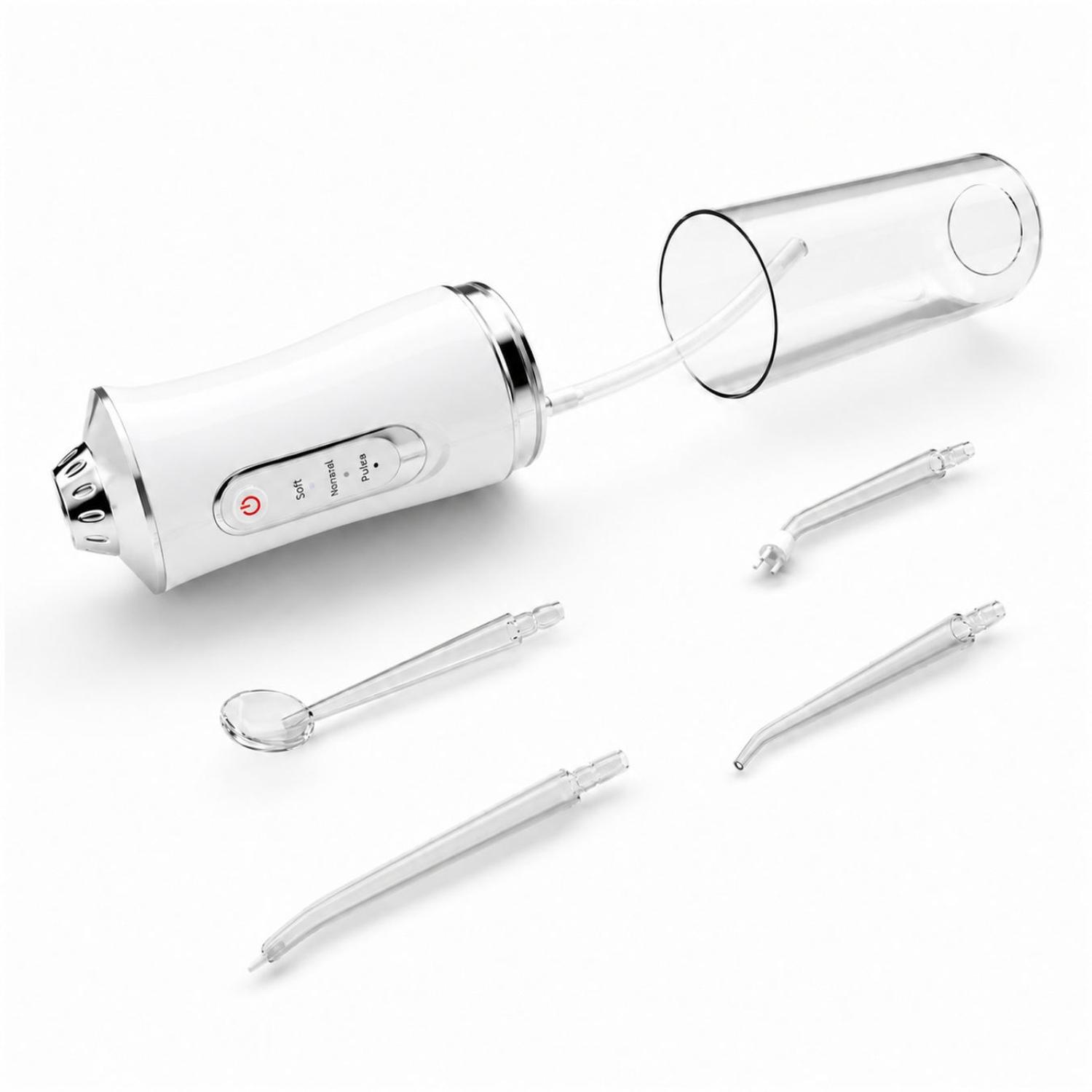 IRRIGADOR ORAL BUCAL PARA LIMPIEZA DENTAL PORTÁTIL INALÁMBRICO 4 EN 1 BLANCO TAMAÑO M - 5