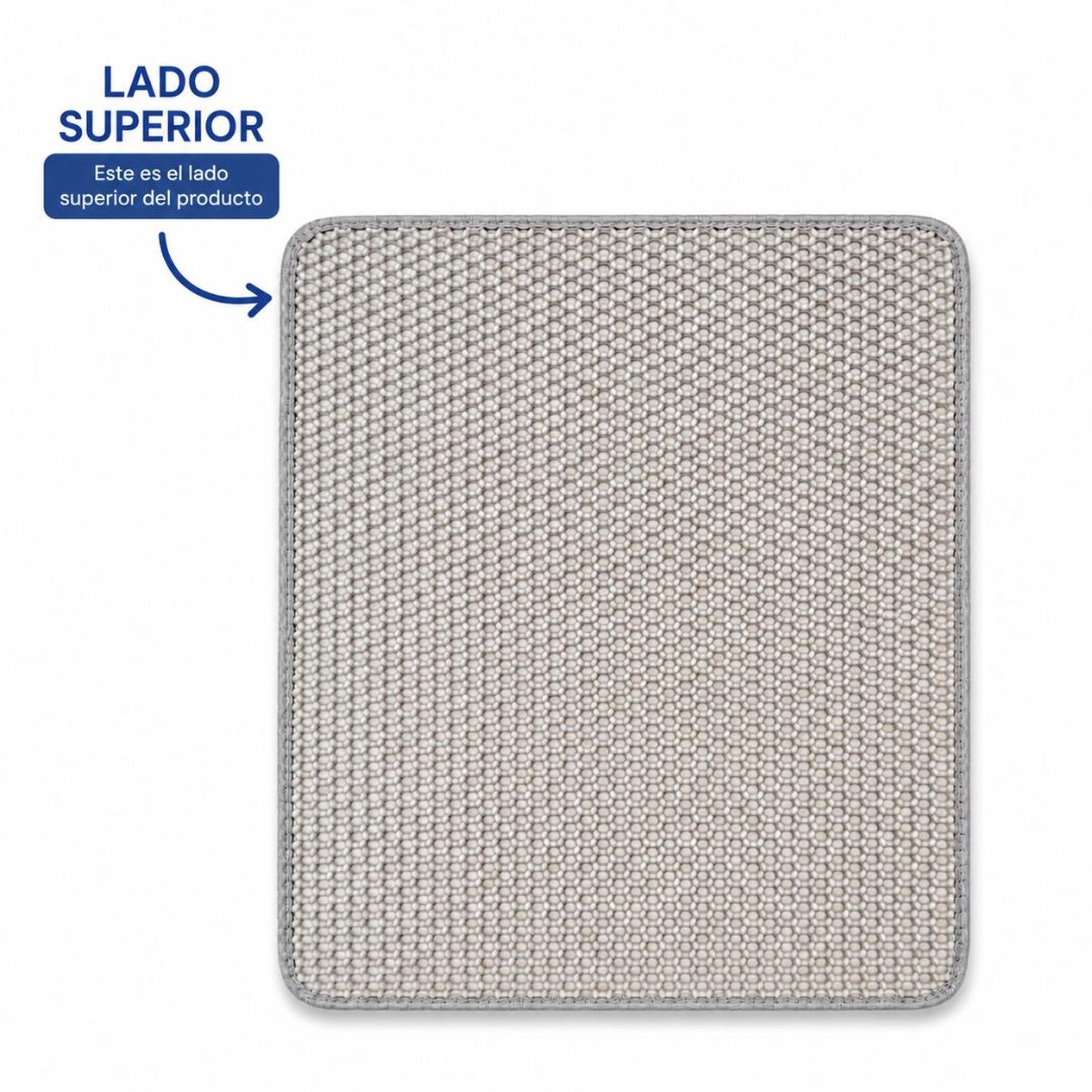 ALFOMBRA COLECTORA ATRAPA ARENA PARA GATOS 30X45CM ANTIDESLIZANTE DOBLE CAPA - 4