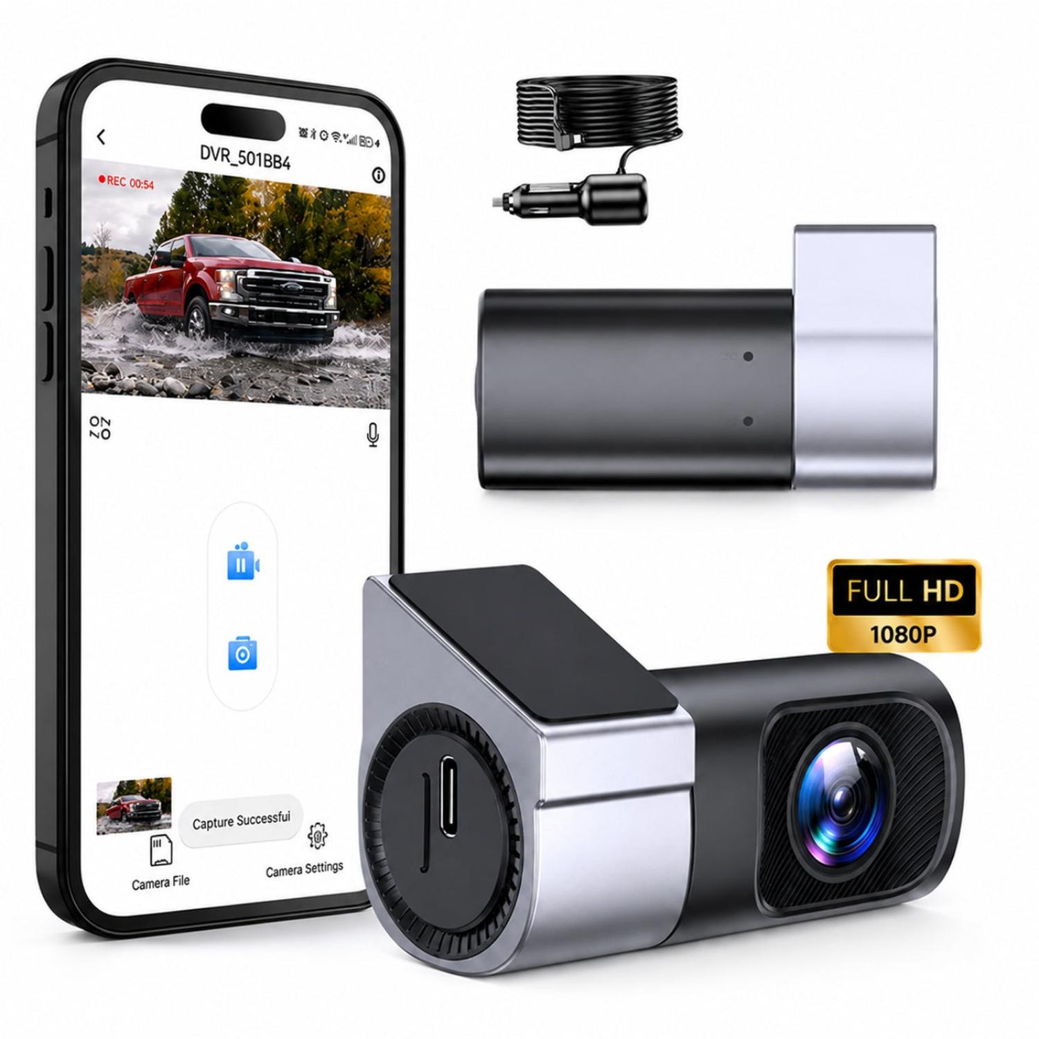 CÁMARA DASHCAM WIFI U101 FULL HD PARA AUTO CON APP SENSOR G GRABACIÓN EN BUCLE - 1