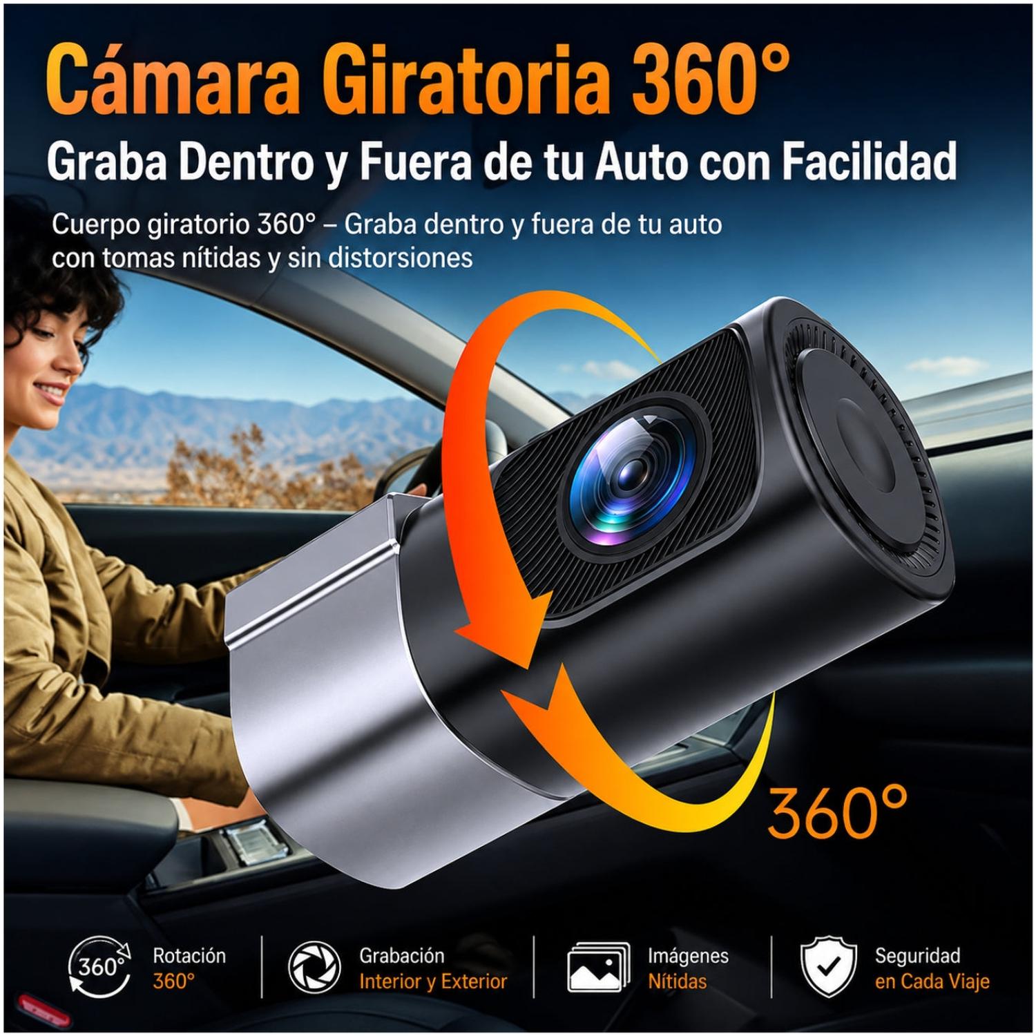 CÁMARA DASHCAM WIFI U101 FULL HD PARA AUTO CON APP SENSOR G GRABACIÓN EN BUCLE - 4
