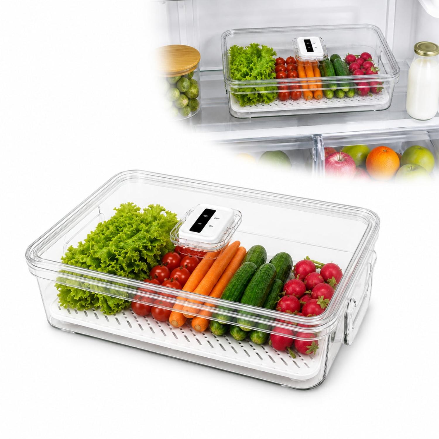 CAJA ORGANIZADOR ALMACENAMIENTO CONSERVADOR DE ALIMENTOS PARA REFRIGERADORA - 1