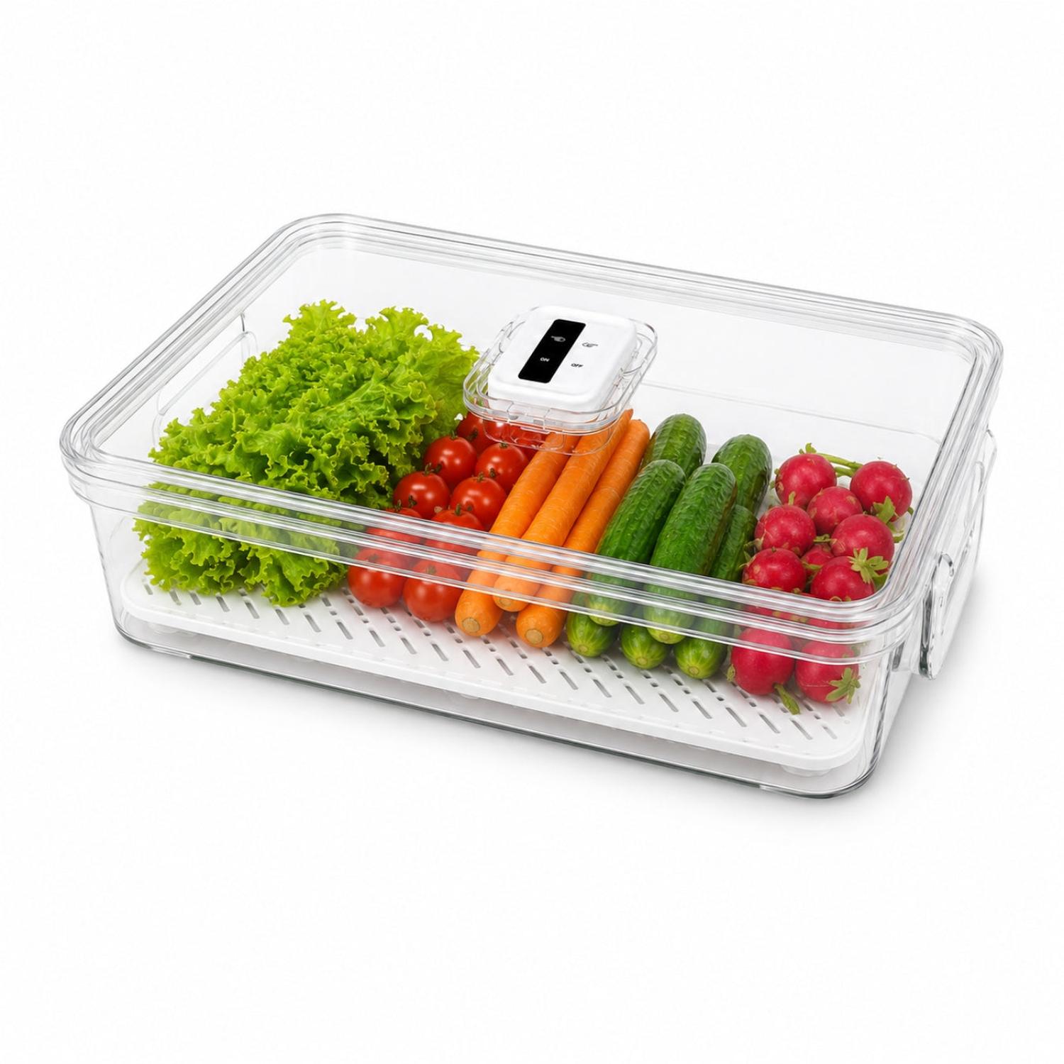 CAJA ORGANIZADOR ALMACENAMIENTO CONSERVADOR DE ALIMENTOS PARA REFRIGERADORA - 5