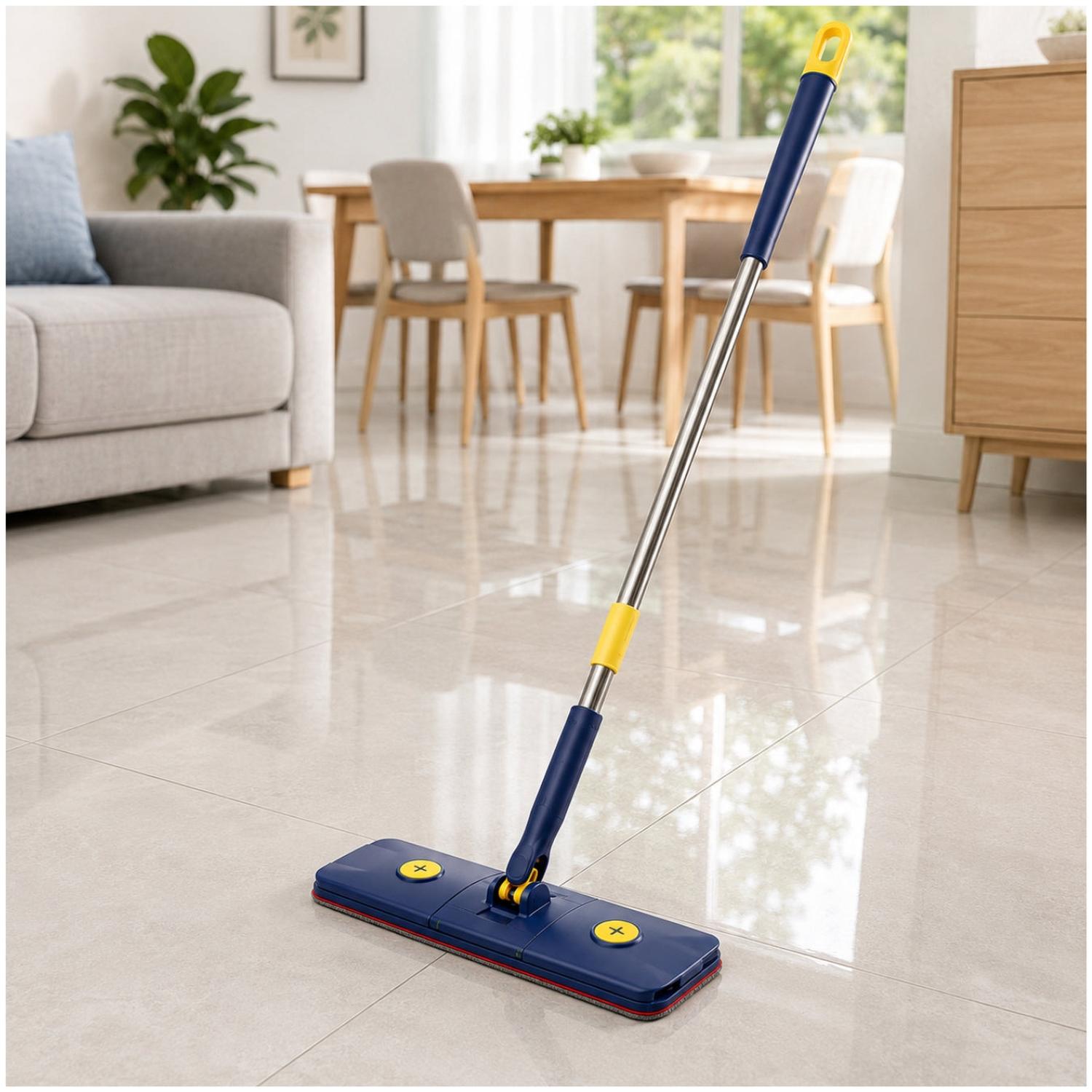 TRAPEADOR PLANO AUTOLIMPIANTE CON MICROFIBRA EXPRIME SIN CONTACTO MOPA 360° - 4