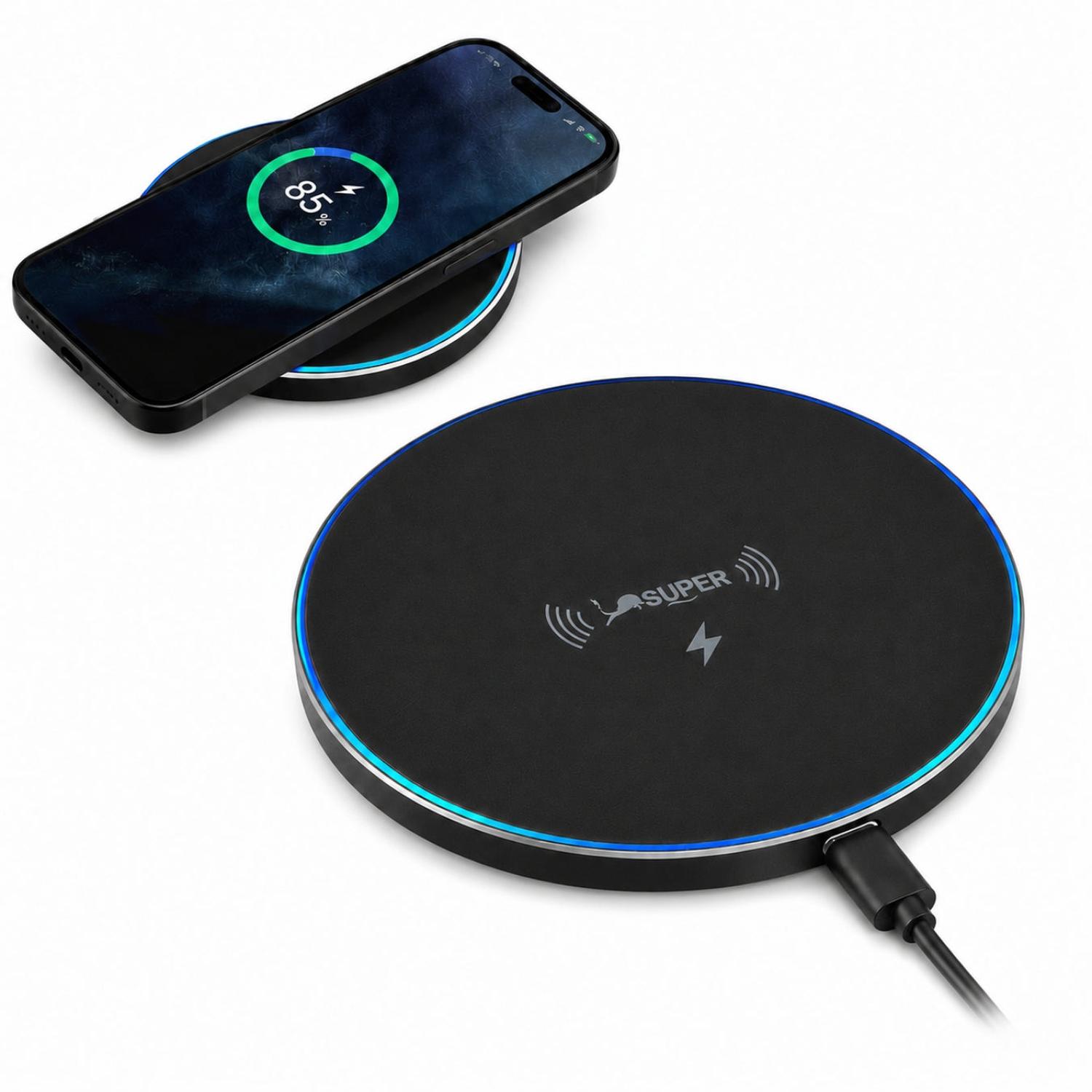 CARGADOR INALÁMBRICO RGB CR43 DE 20W DE CARGA RÁPIDA PARA SMARTPHONE - 1