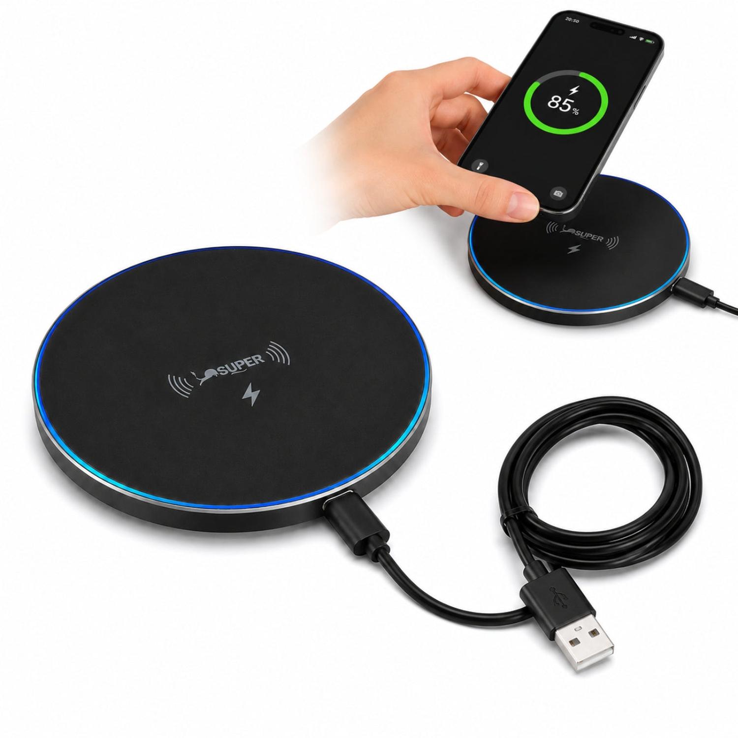 CARGADOR INALÁMBRICO RGB CR43 DE 20W DE CARGA RÁPIDA PARA SMARTPHONE - 5