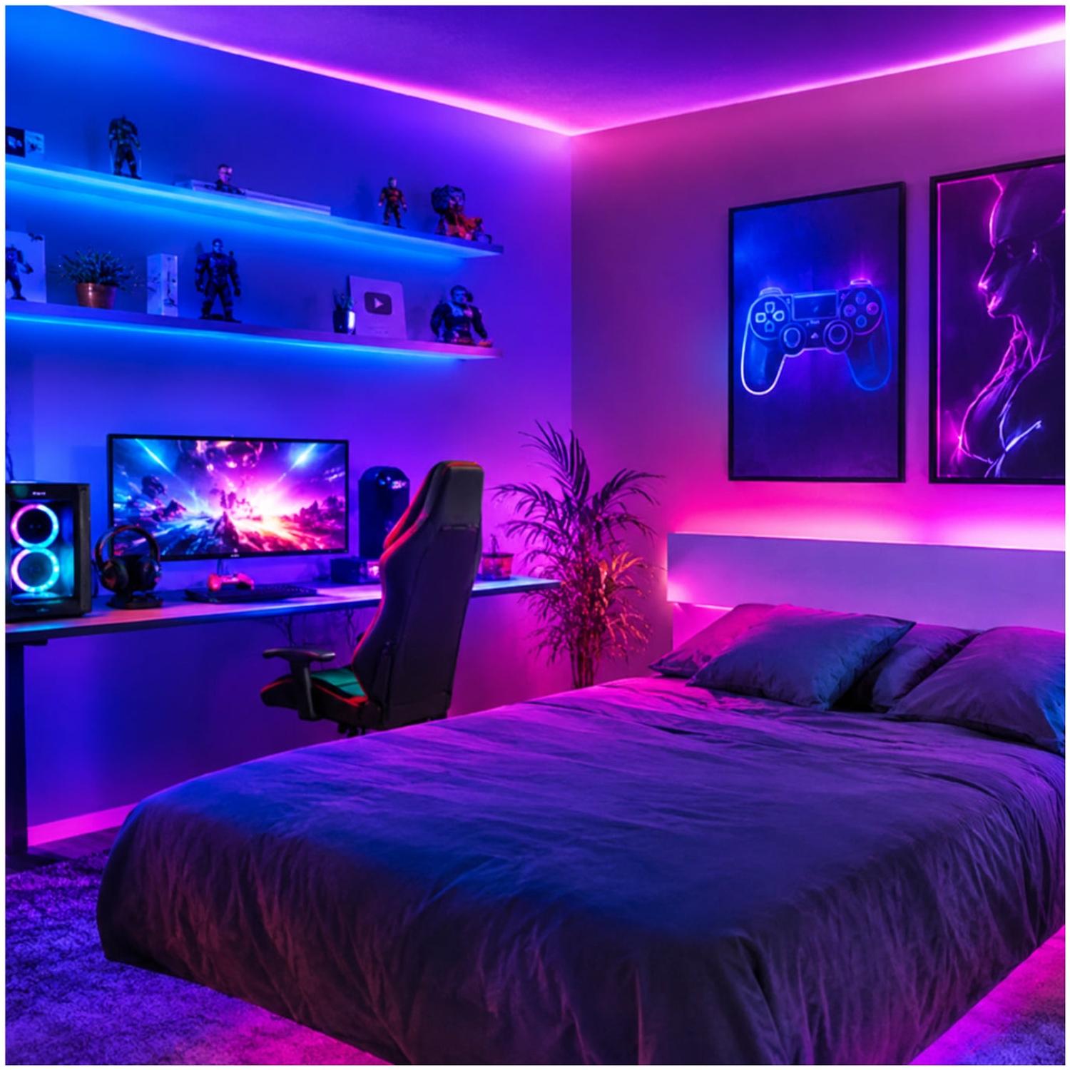 CINTA TIRA LUZ LED RGB 2835 X10 METROS CON ADAPTADOR Y CONTROL REMOTO - 3