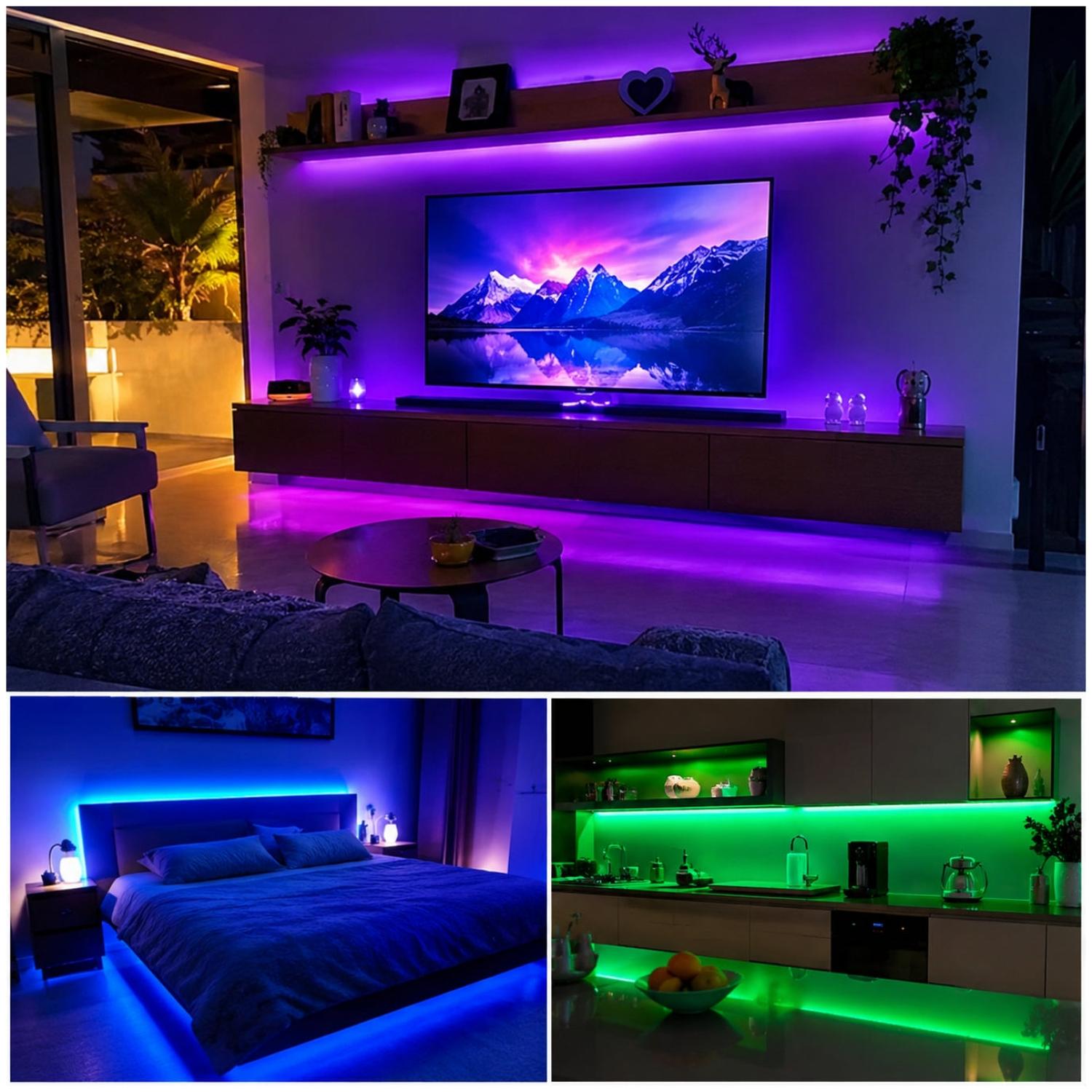 CINTA TIRA LUZ LED RGB 2835 X10 METROS CON ADAPTADOR Y CONTROL REMOTO - 4