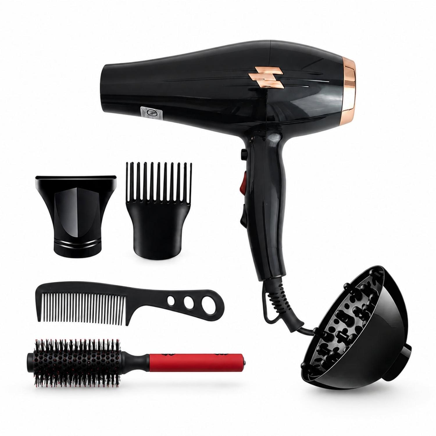 SECADORA DE CABELLO PROFESIONAL 1260 5 EN 1 DE 5000 W CON DIFUSOR - 1