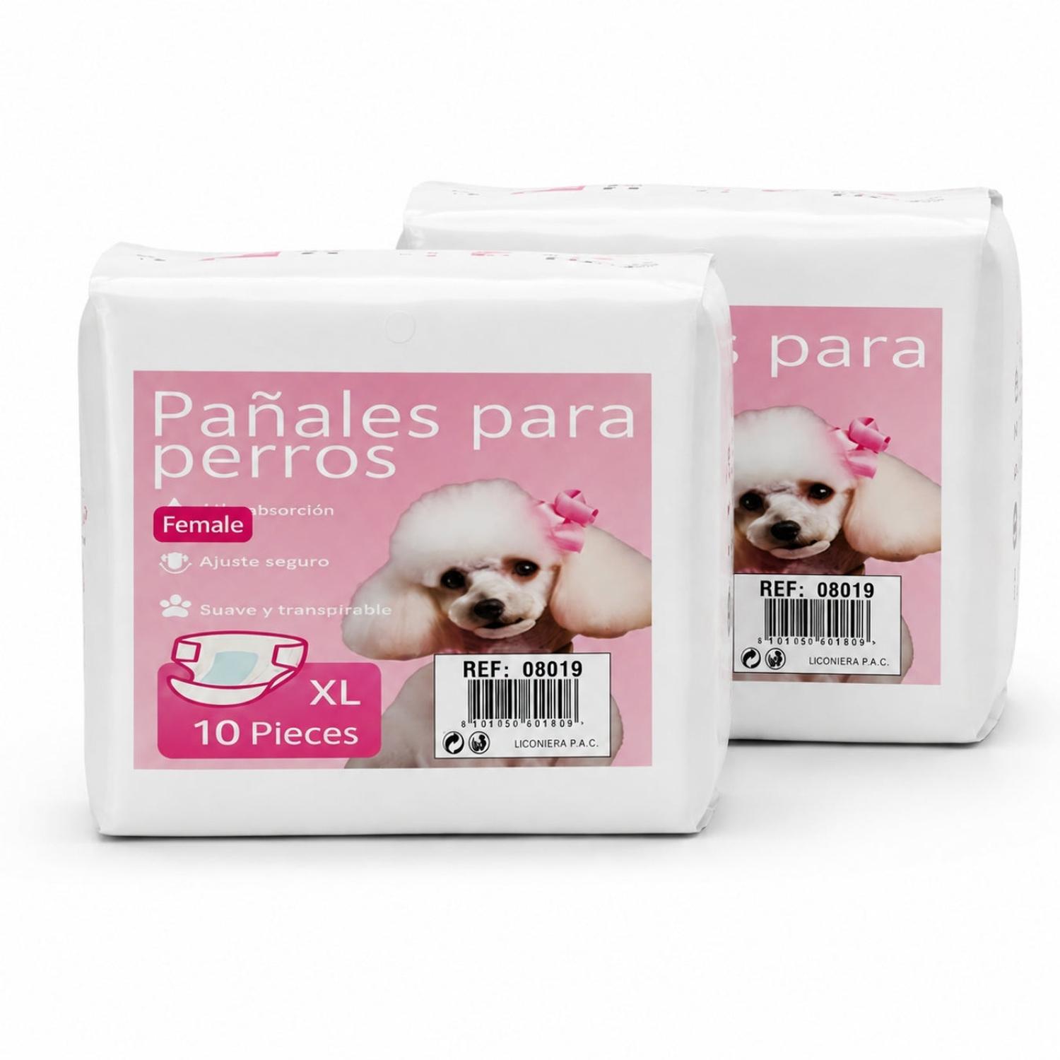 PACK X20 PAÑAL PARA PERROS HEMBRA CELO PERRAS TALLA XL ABSORBENTE AJUSTABLE - 4