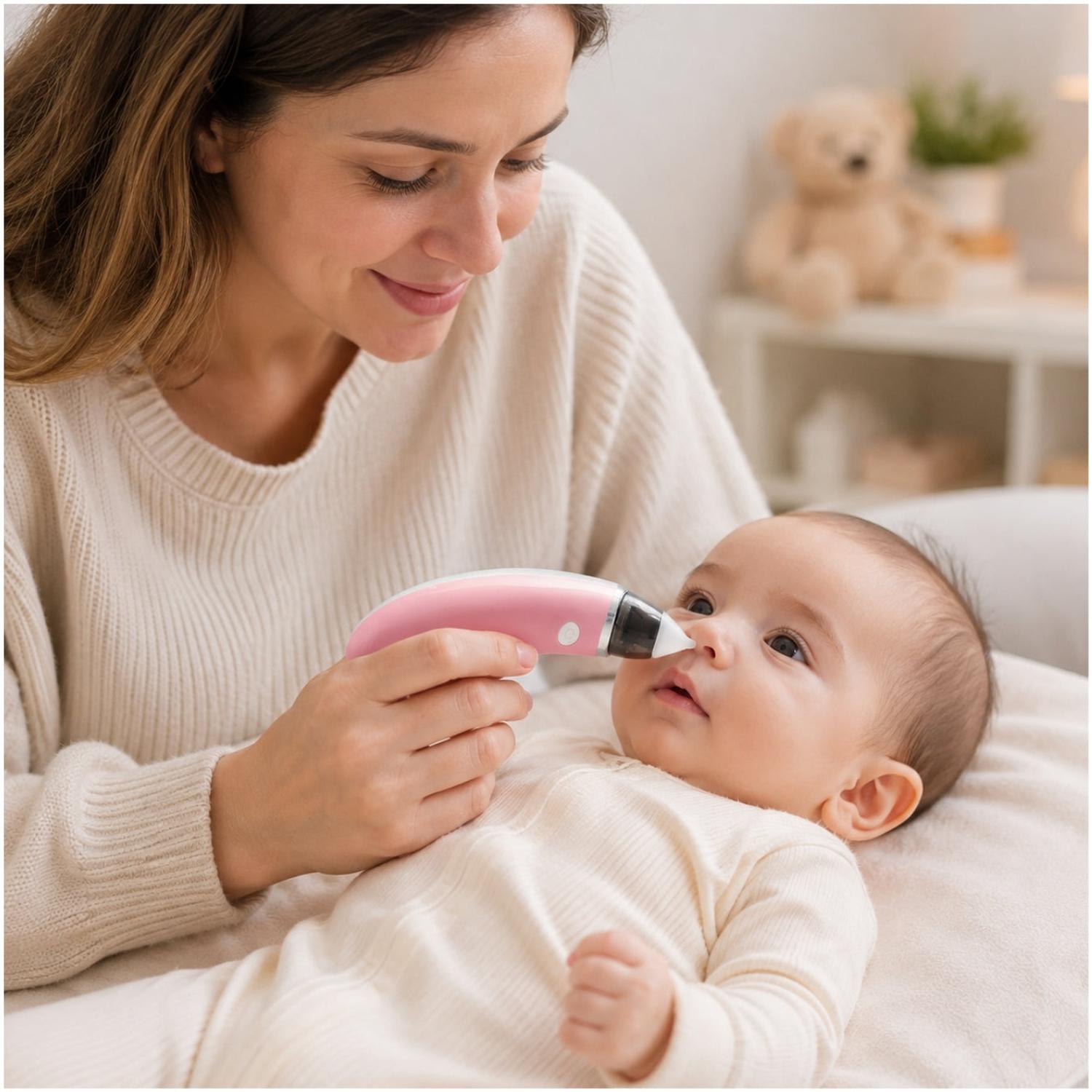 ASPIRADOR SUCCIONADOR NASAL ELÉCTRICO RECARGABLE PARA BEBE CON ACCESORIOS - 4
