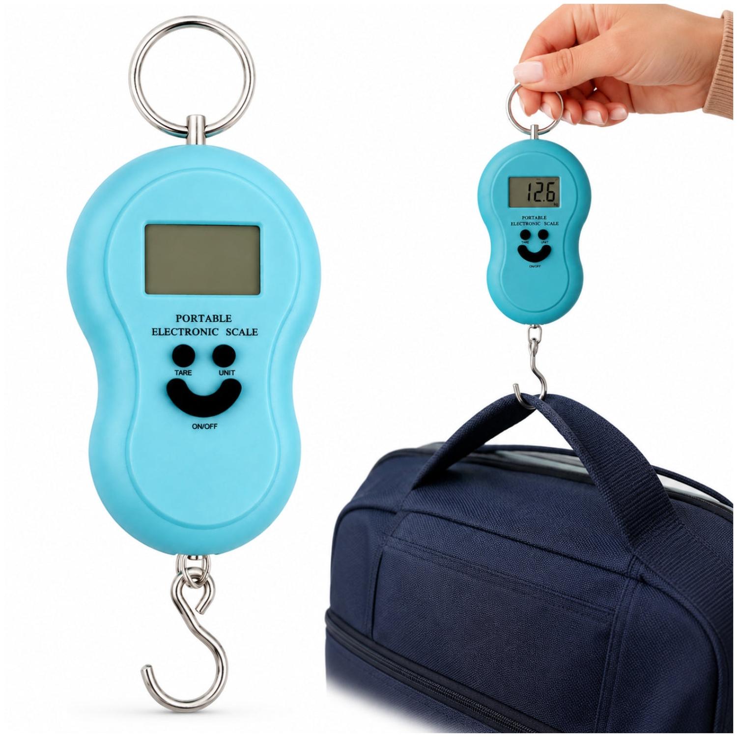 BALANZA ELECTRÓNICA DIGITAL DE MANO HASTA 50KG MULTIUSOS BÁSCULA MALETA DE VIAJE - 1