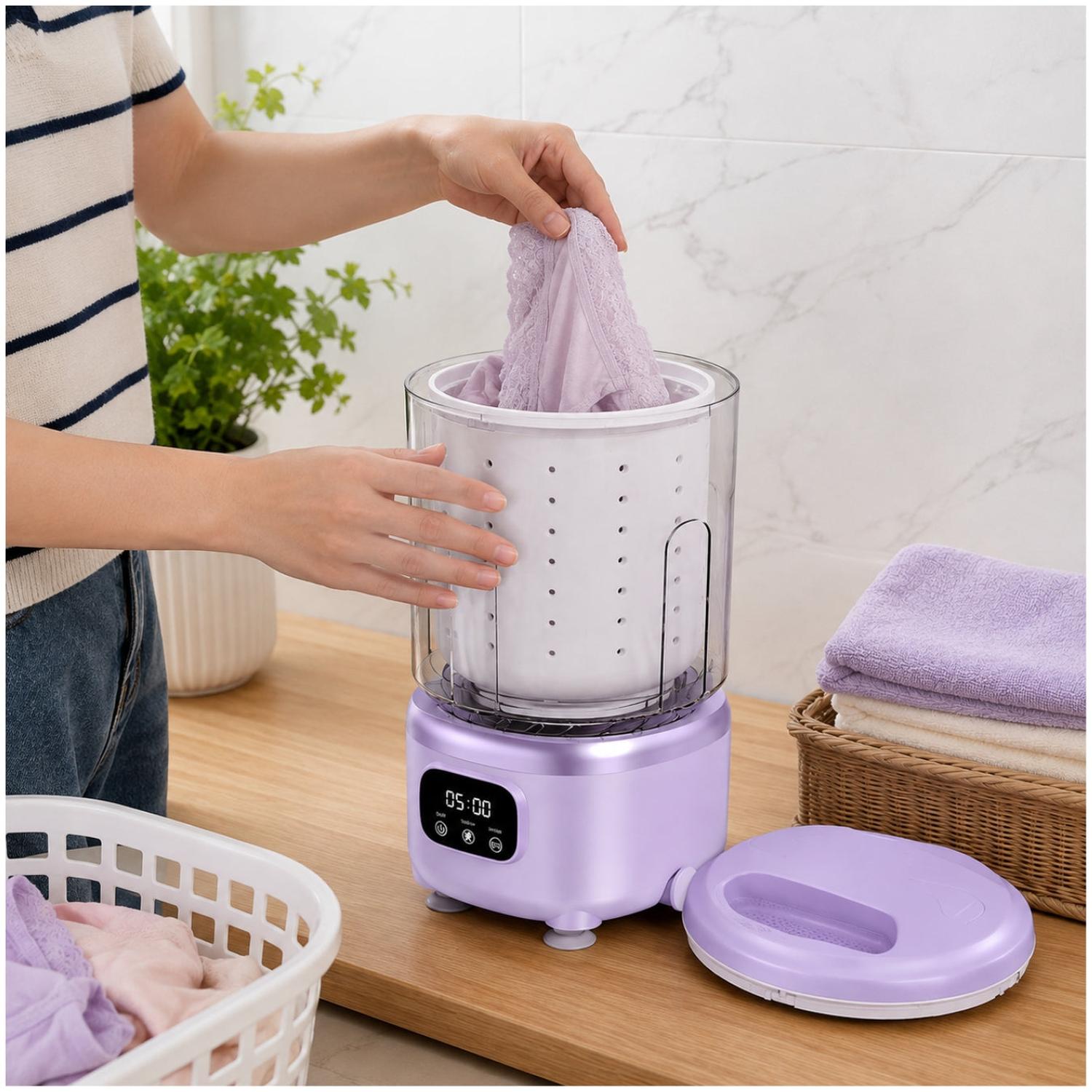 MINI LAVADORA PORTÁTIL INALÁMBRICA RECARGABLE 2L LAVADO ESTERILIZACIÓN CENTRIFUGADO TAMAÑO M - 3