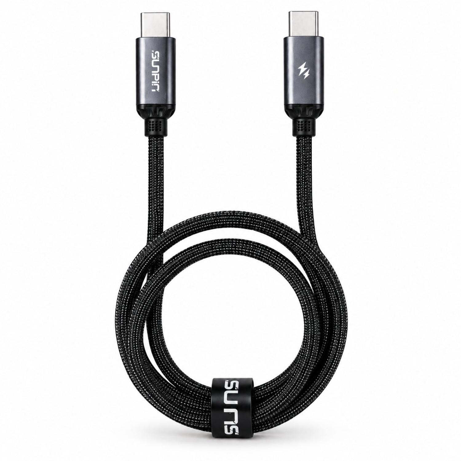 CABLE TRENZADO 1 METRO USB-C A USB-C SUNPIN CARGA RÁPIDA 67W - 4