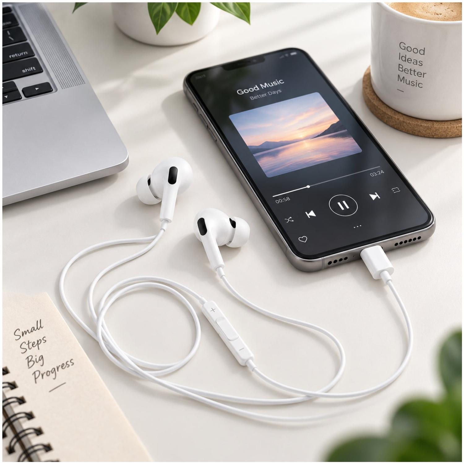 AUDÍFONOS IN-EAR USB TIPO C IP16S CON CONTROL INTEGRADO Y SONIDO HD - 2