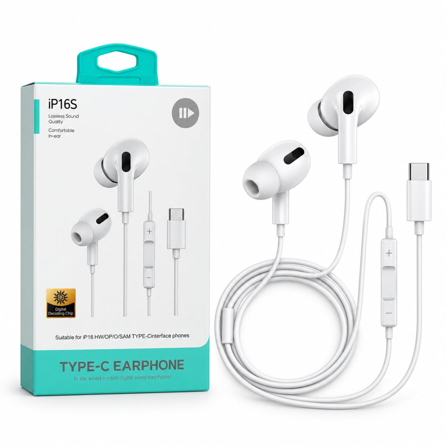 AUDÍFONOS IN-EAR USB TIPO C IP16S CON CONTROL INTEGRADO Y SONIDO HD - 5
