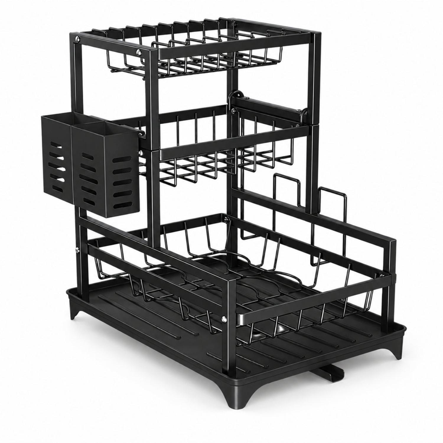 ESCURRIDOR DE PLATOS ORGANIZADOR DE COCINA 3 NIVELES ACERO AL CARBONO 44X42X30CM - 4