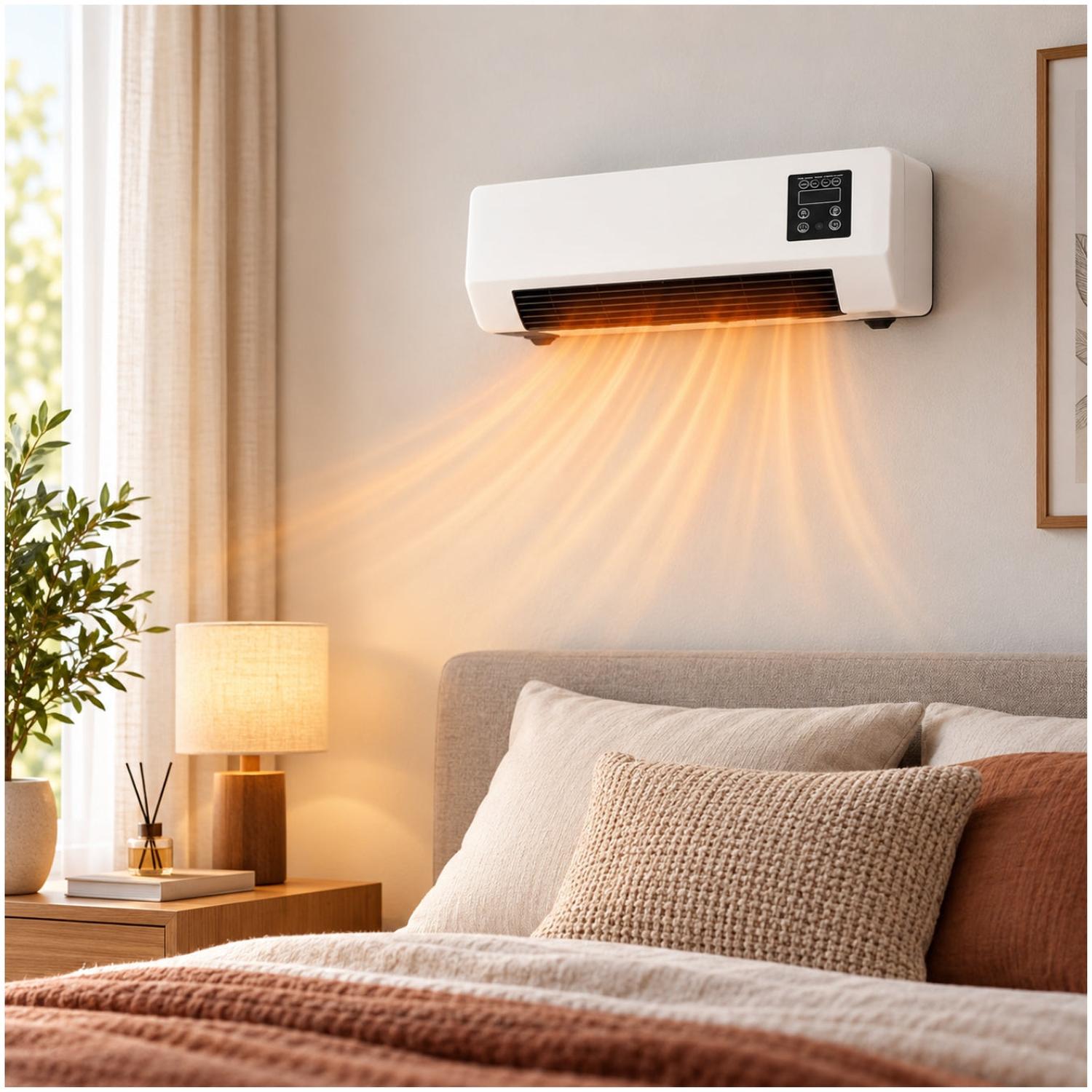 CALEFACTOR DE PARED 2 EN 1 FRÍO/CALOR 1500W CON CONTROL REMOTO Y SECADOR DE ROPA - 5