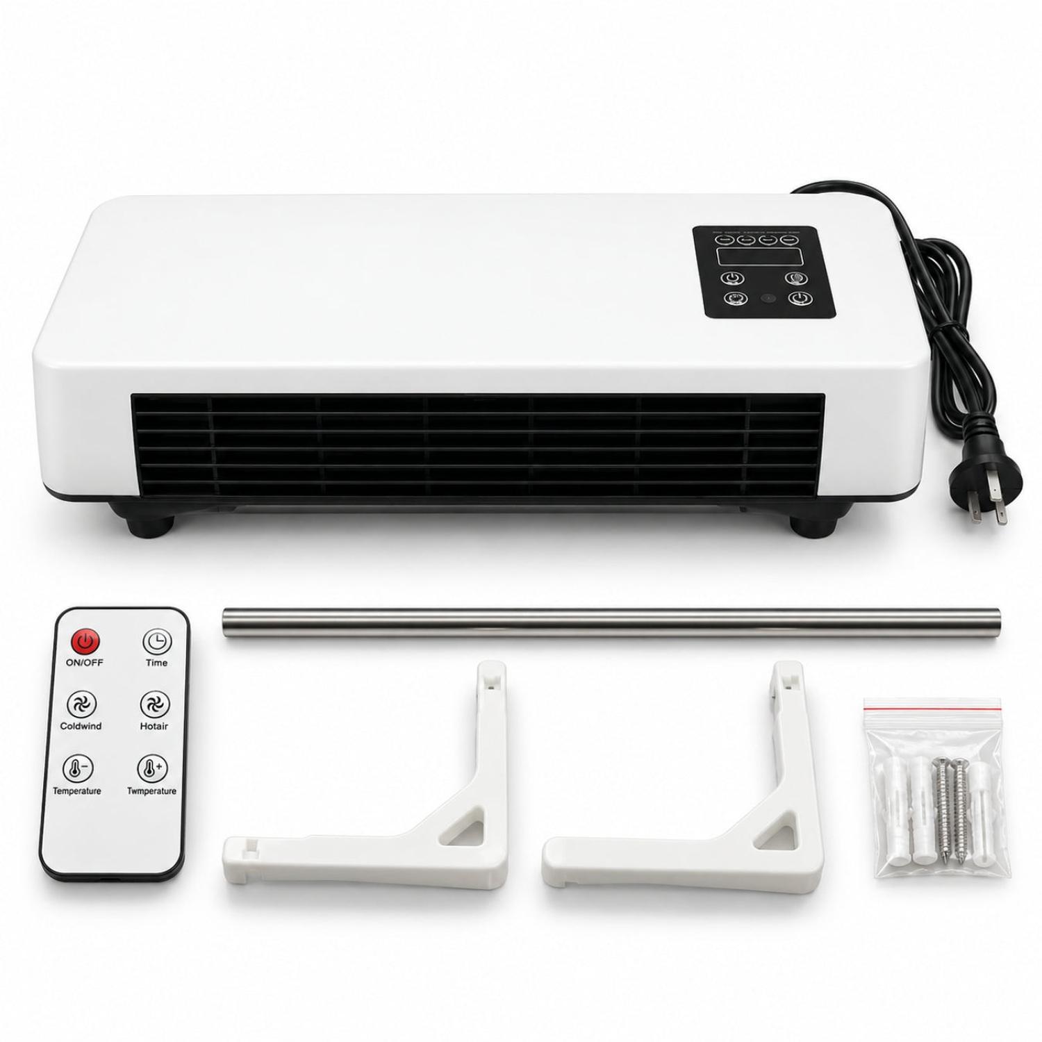 CALEFACTOR DE PARED 2 EN 1 FRÍO/CALOR 1500W CON CONTROL REMOTO Y SECADOR DE ROPA - 6