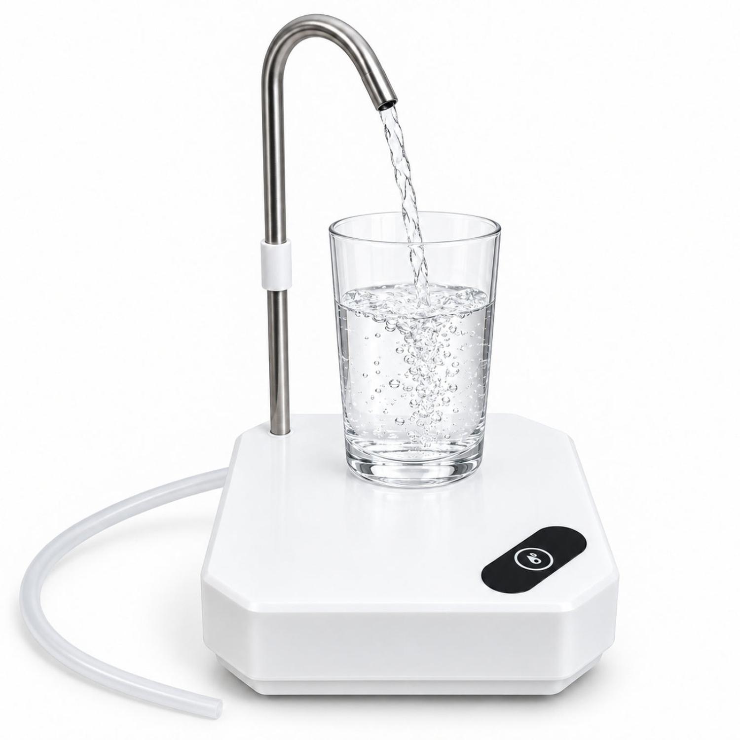 DISPENSADOR DE AGUA ELÉCTRICO RECARGABLE USB TIPO-C CON BASE Y CAÑO DE ACERO - 1