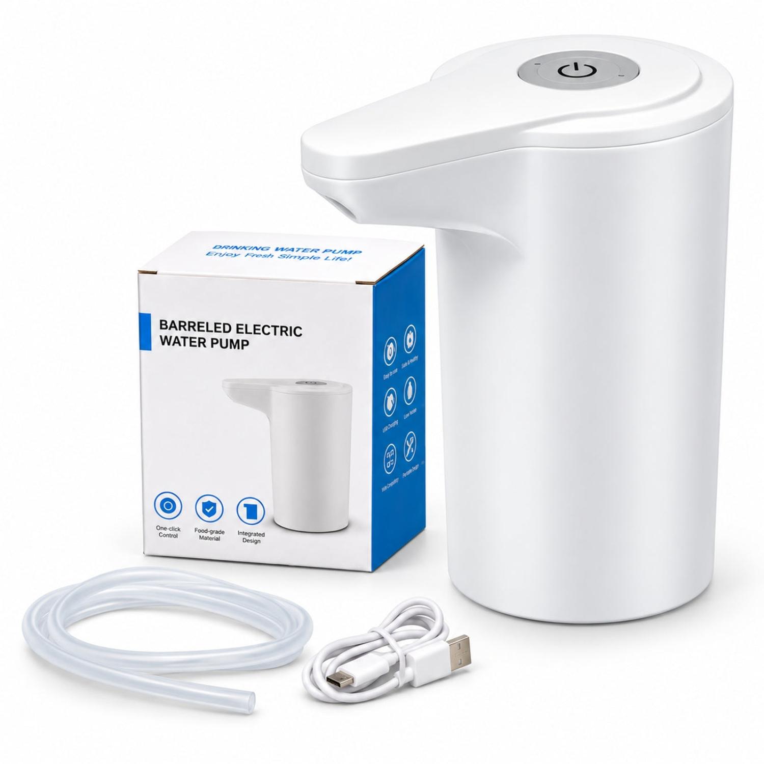 DISPENSADOR ELÉCTRICO DE AGUA RECARGABLE USB YP-02 PARA BIDÓN CON BOTÓN ONE TOUCH - 5
